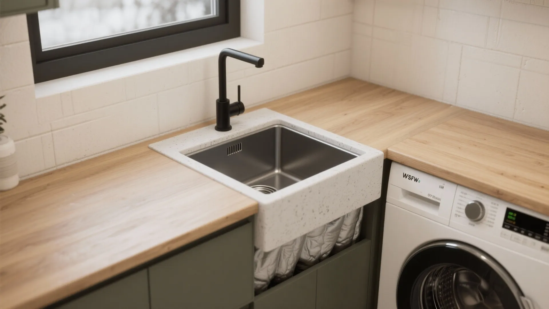 5. Corner utility sink + countertop conversion