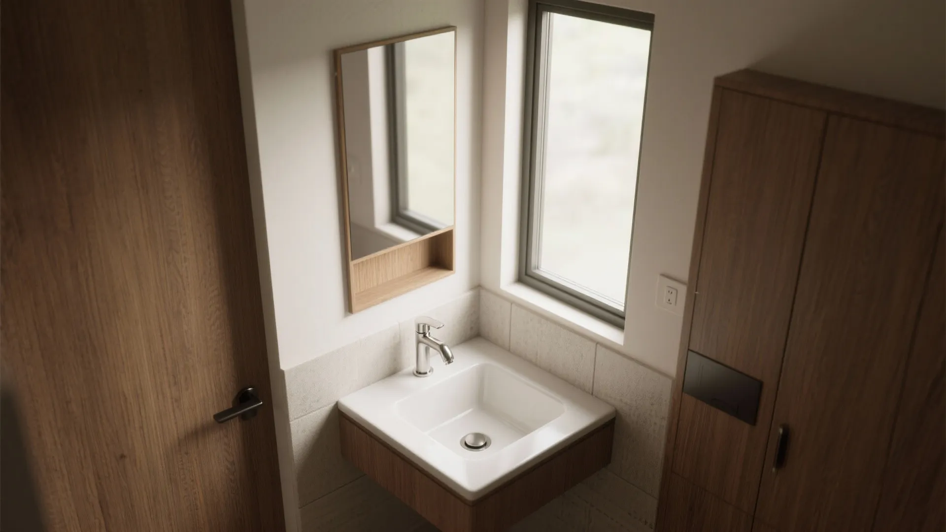 2. Corner sink — turn an awkward angle into advantage