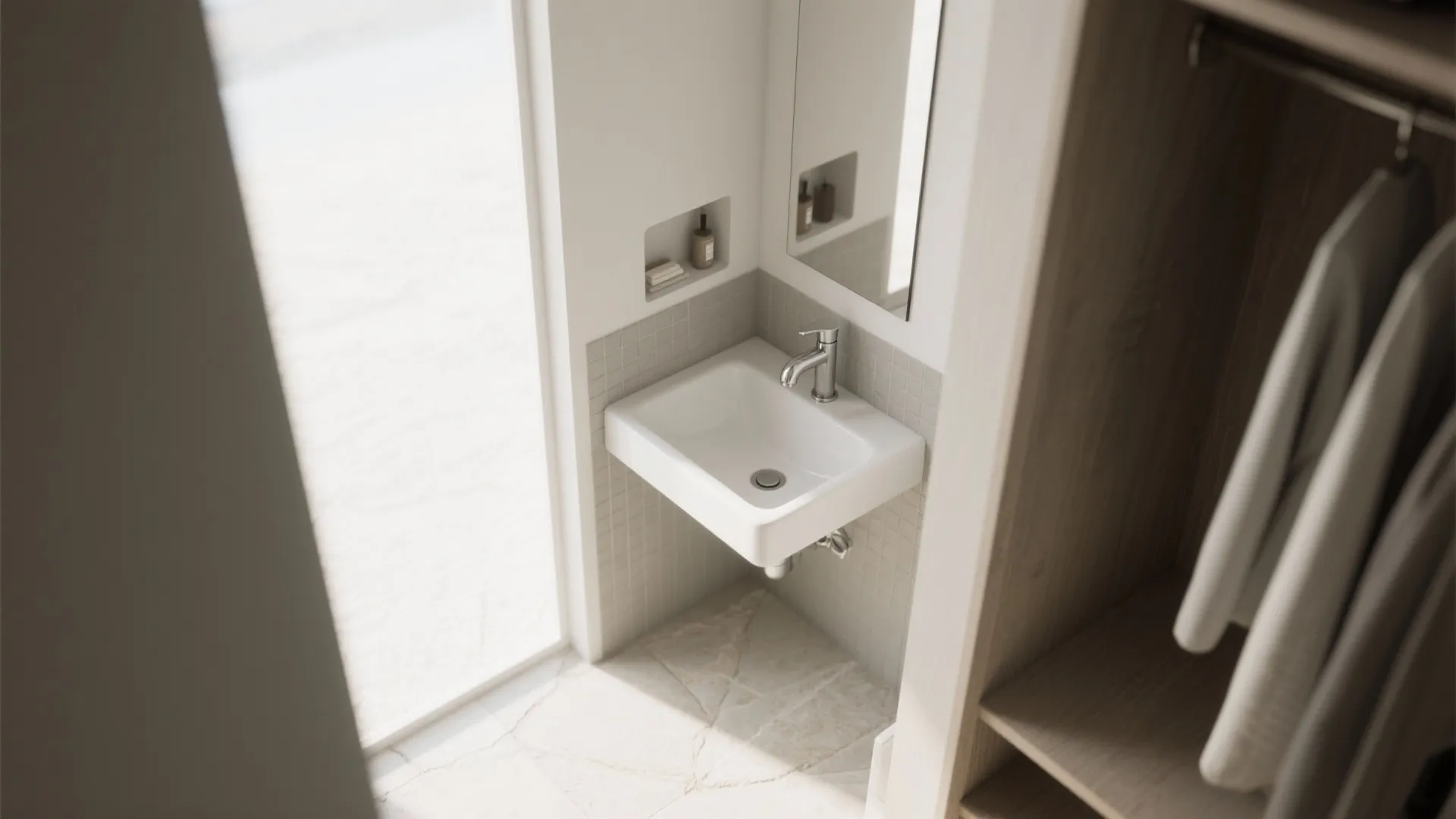 2. Corner sink to reclaim dead space