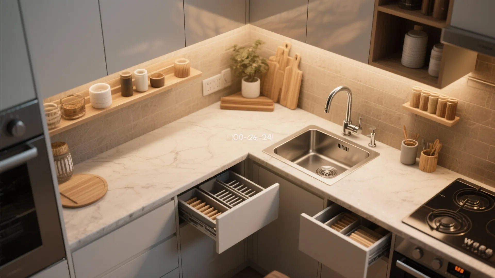 5. Corner sink for awkward layouts