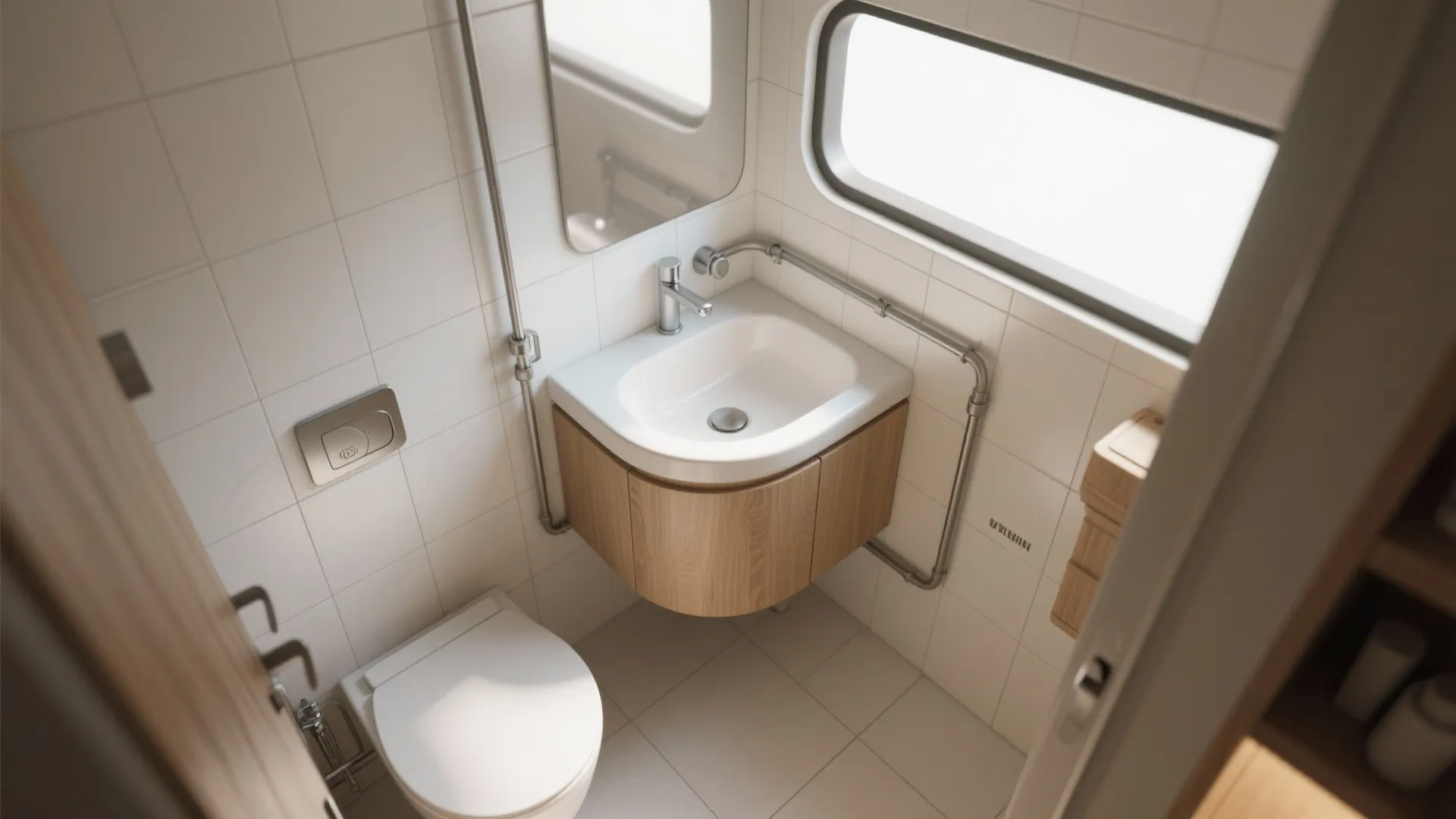 2. Corner sink for ultra-compact layouts