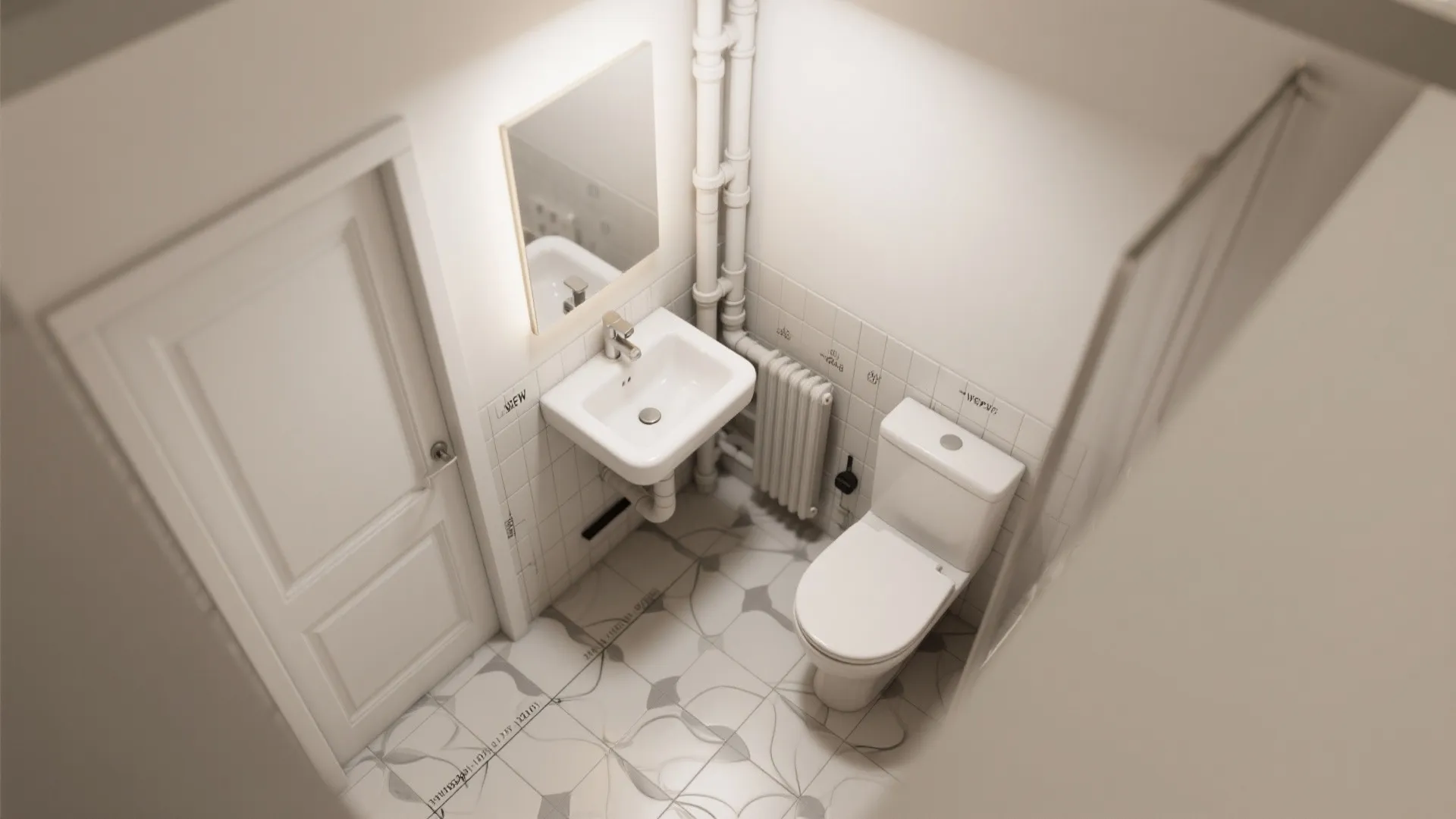 3. Embrace corners and vertical plumbing