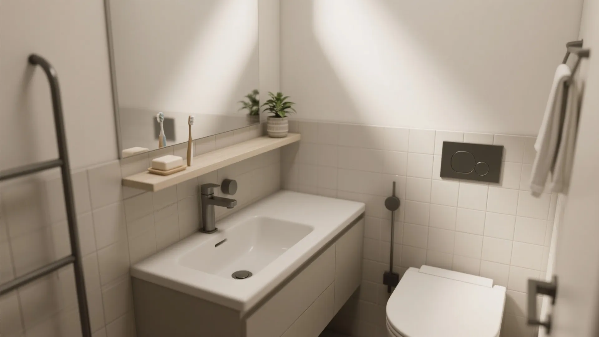 2. Corner sink to reclaim floor space