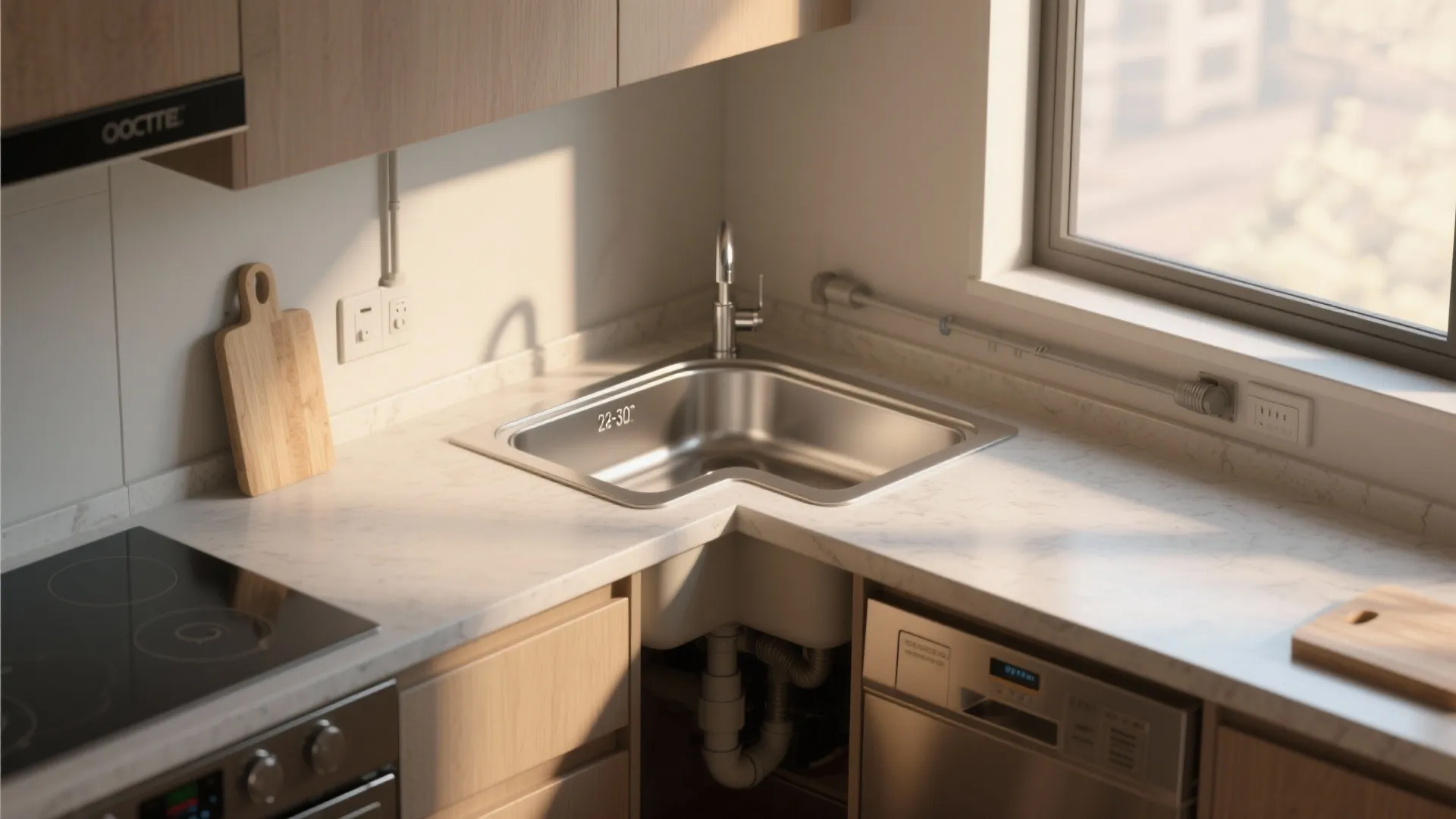 4. Corner Sink for L-Shaped Kitchens