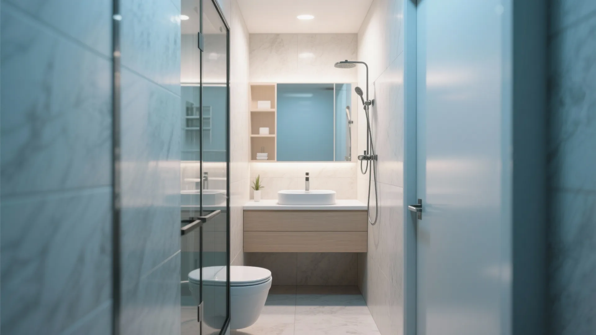 6. Corner Sink or Shower