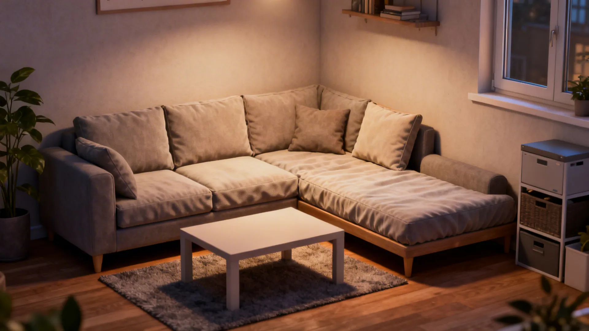 2. Corner snug for compact living rooms