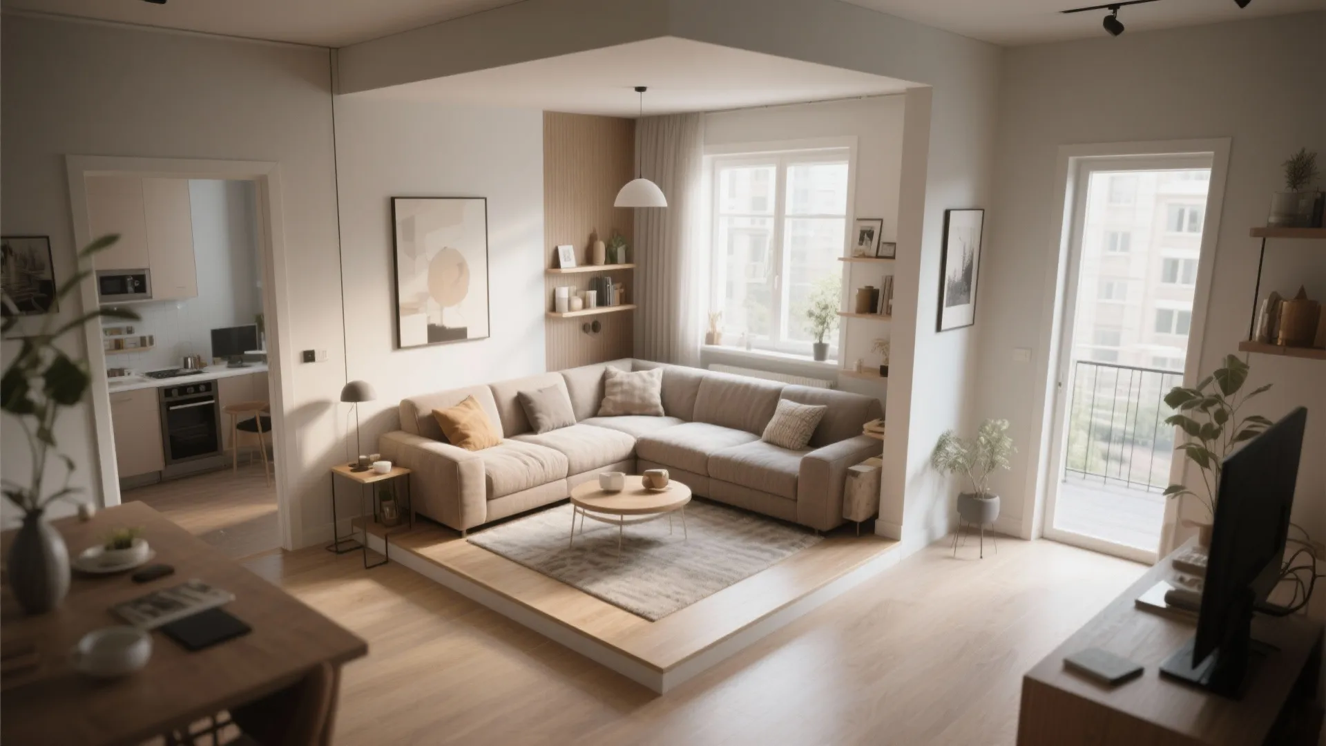 Corner Sofa with Open Center