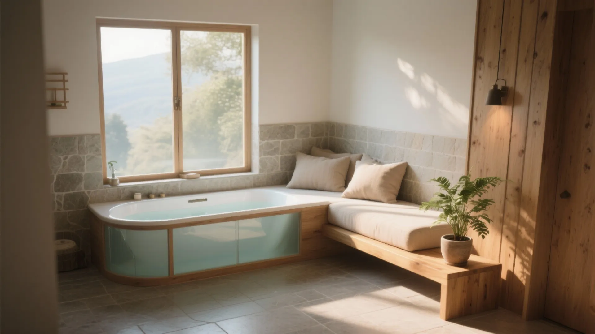 5. Corner Spa with Window Seat