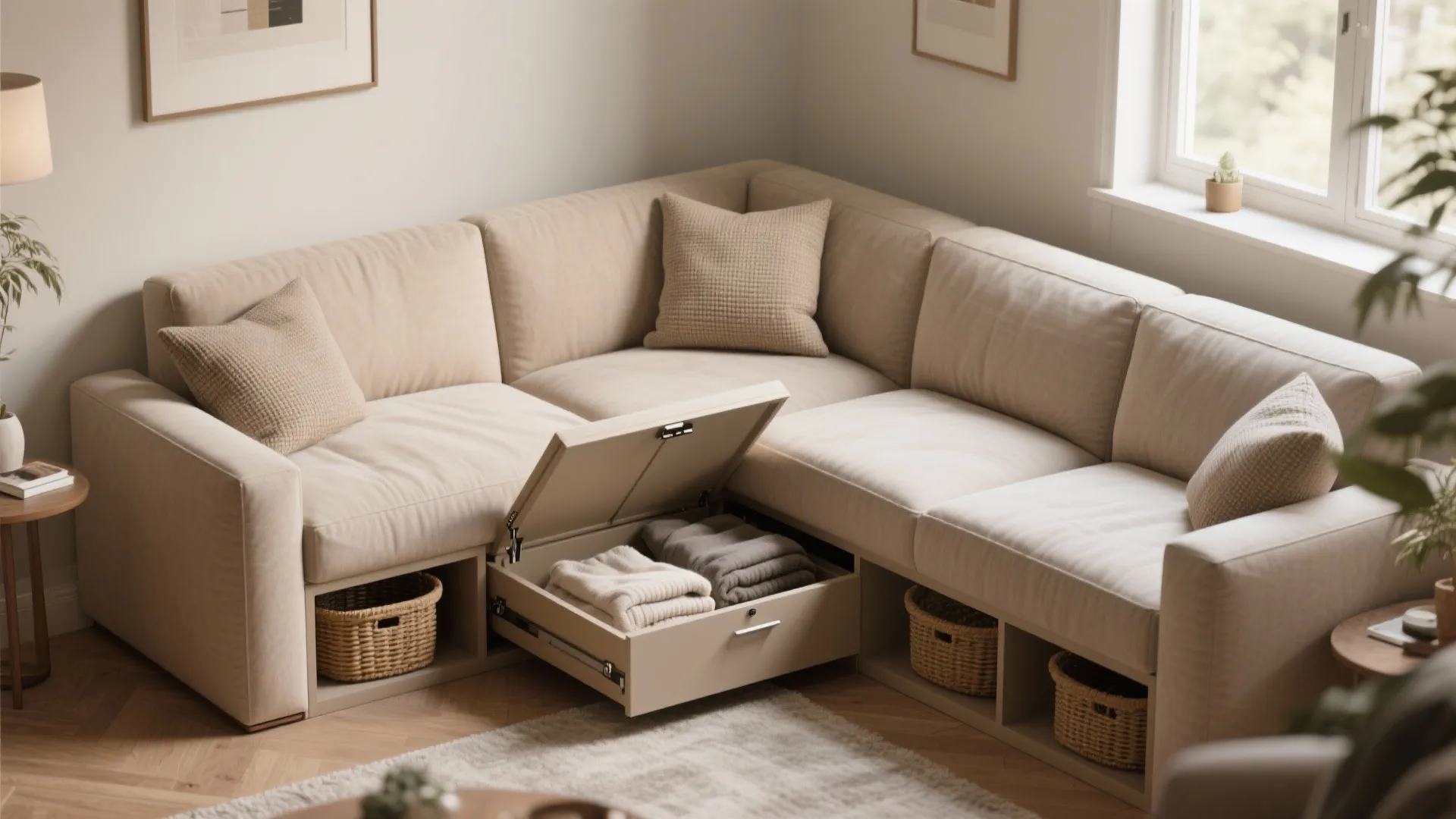 4. The Corner Sectional with Built-In Storage