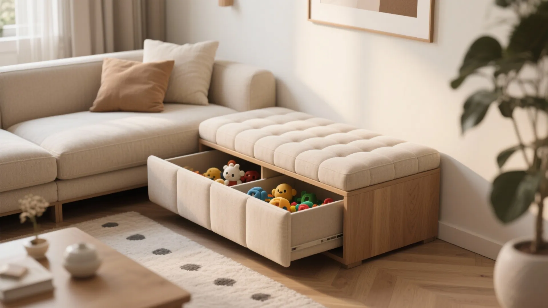10. Corner Storage Bench