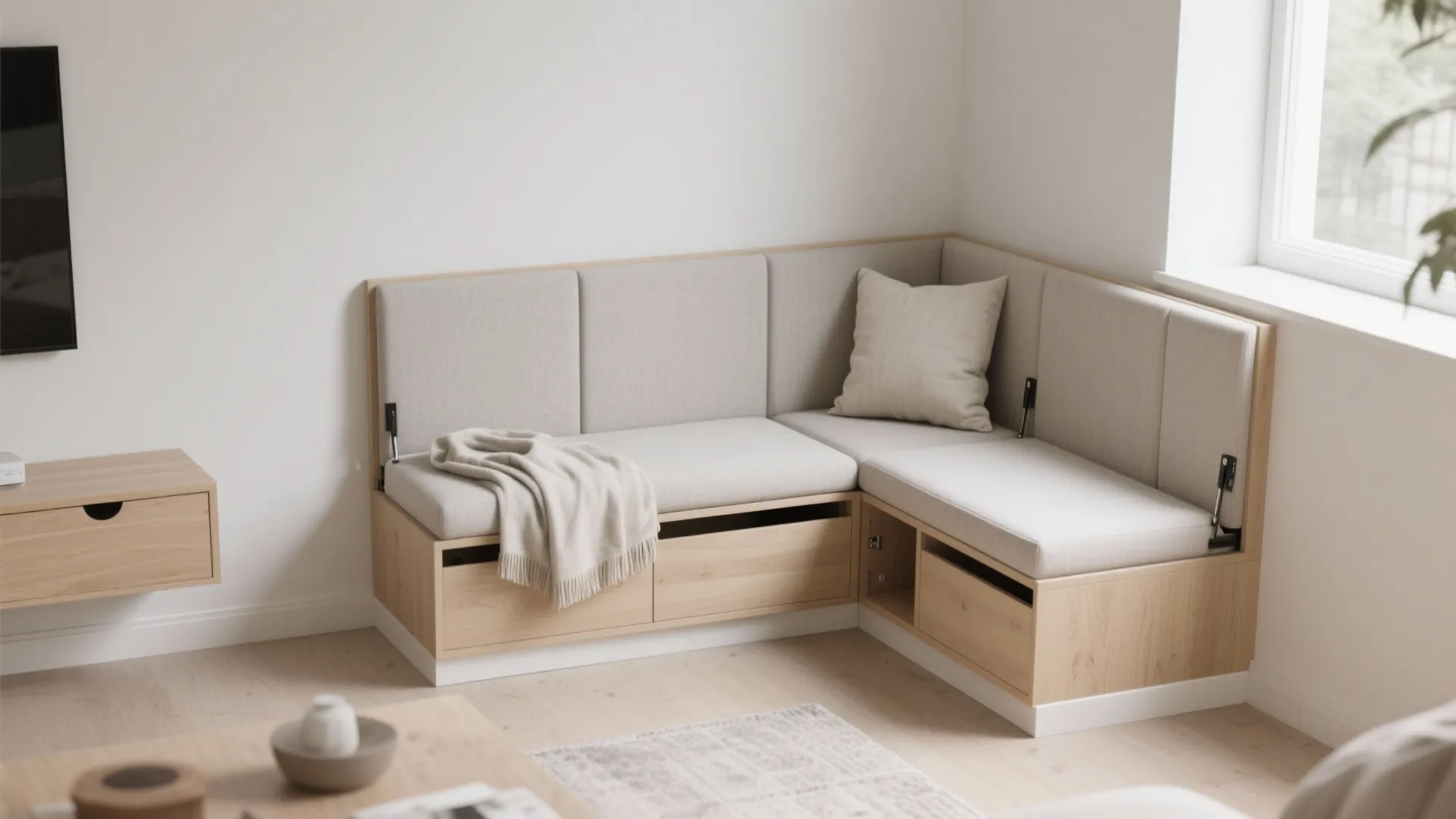 Built-In Corner Storage Bench