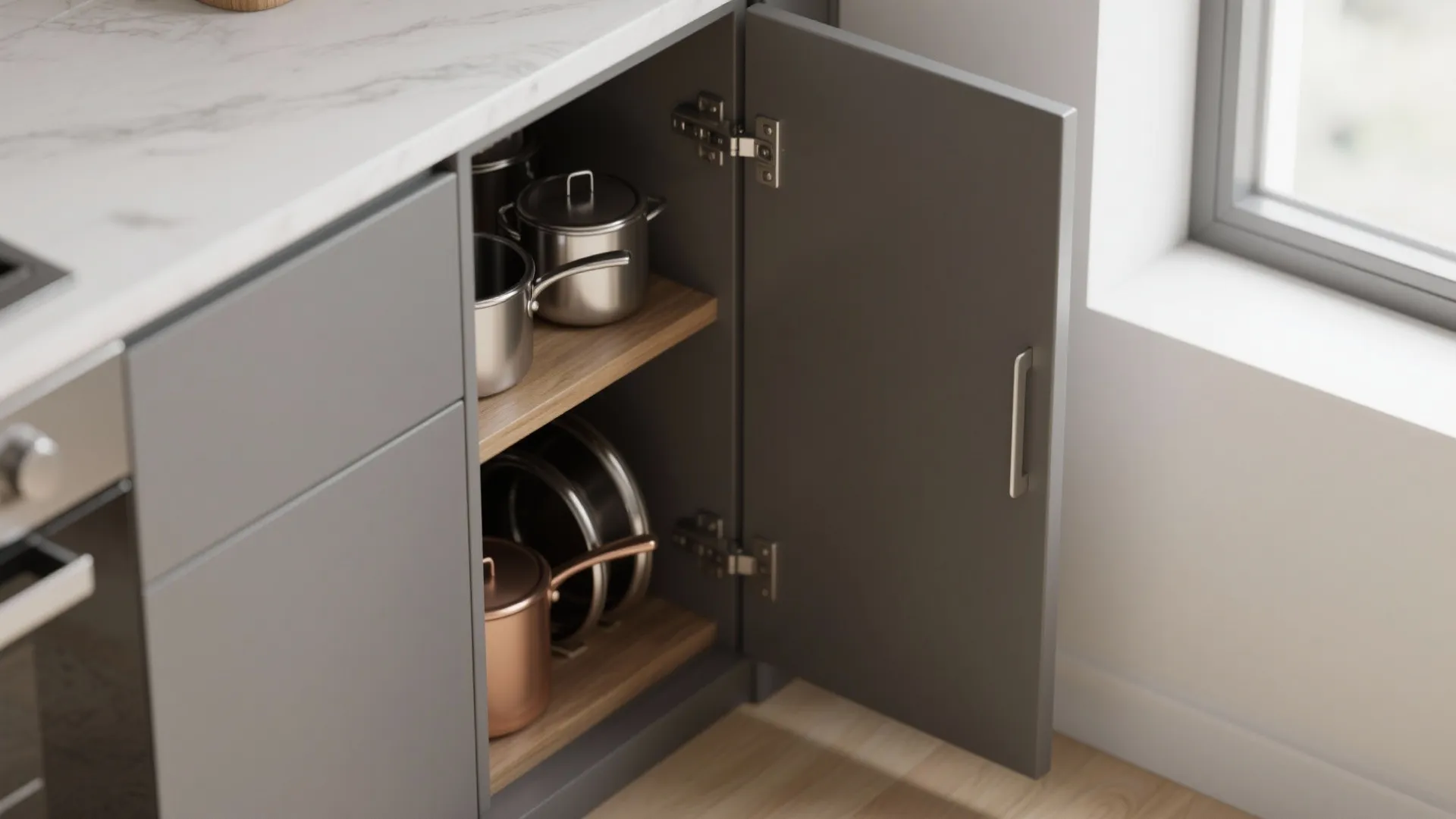 L-Shaped Layout That Frees Counter Space