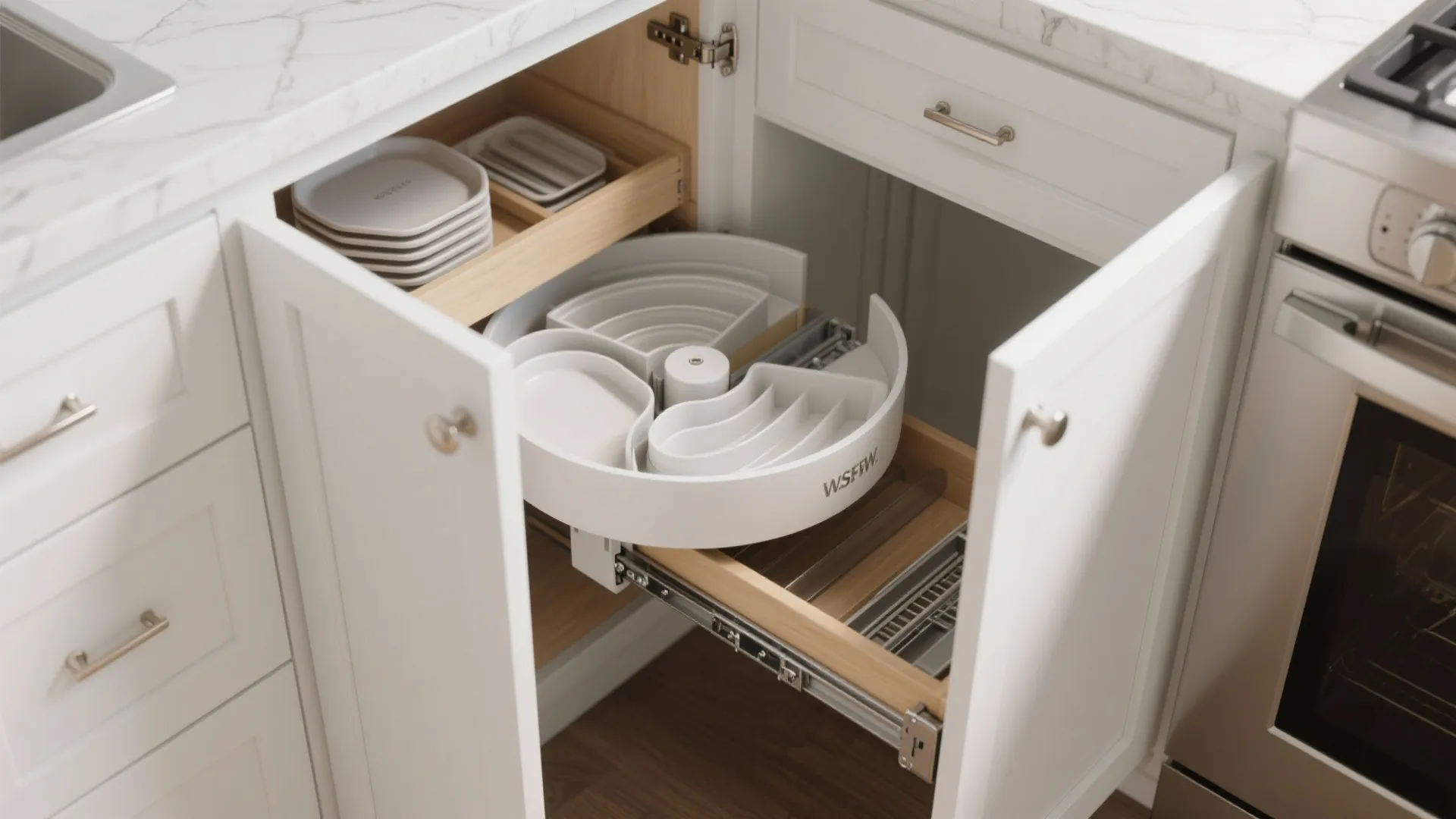 5. Maximize corner storage with clever fittings