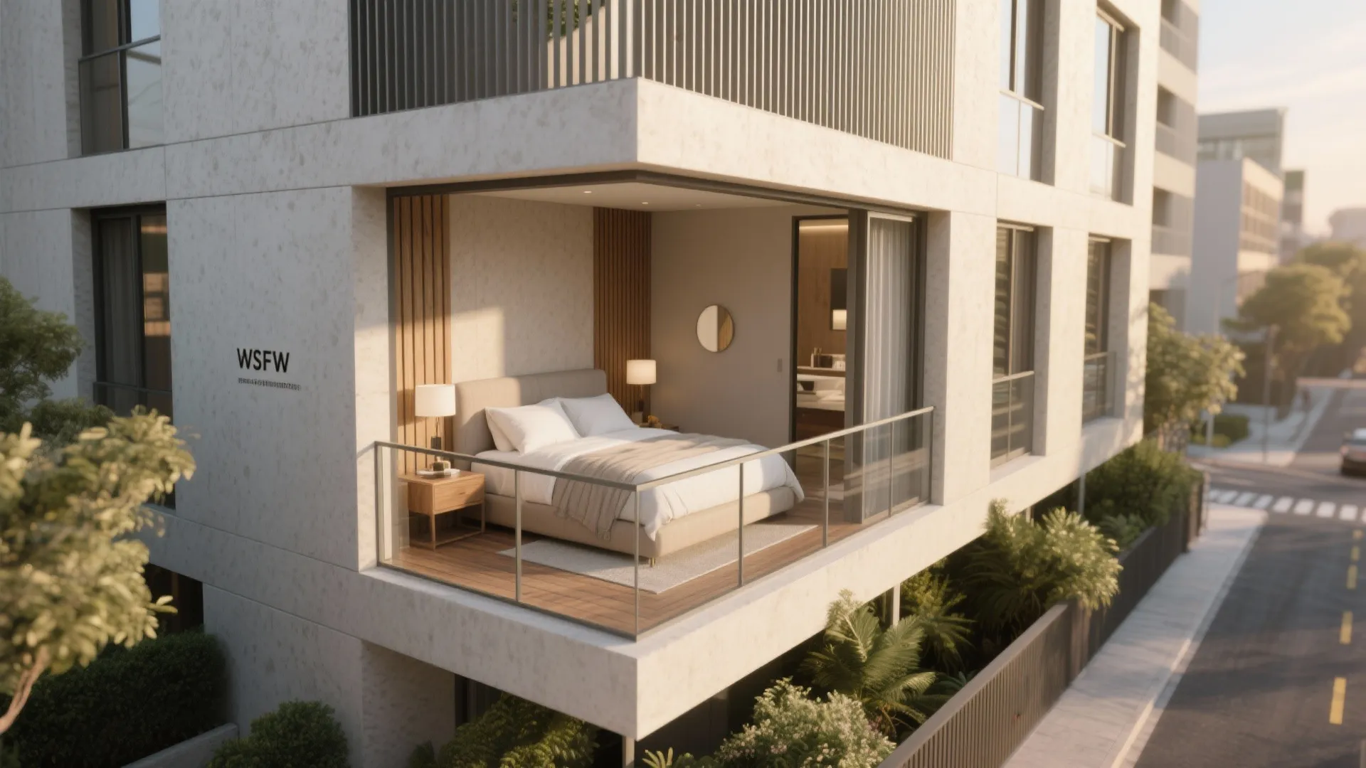 Corner Balcony Wrapping the Suite