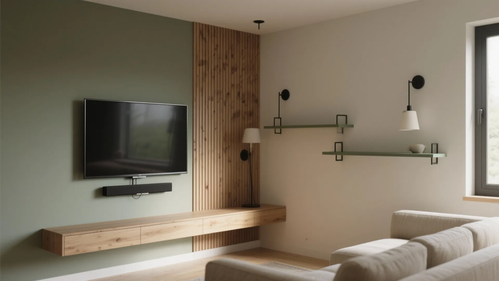 3) Asymmetrical Corner Layout With Swivel Mount