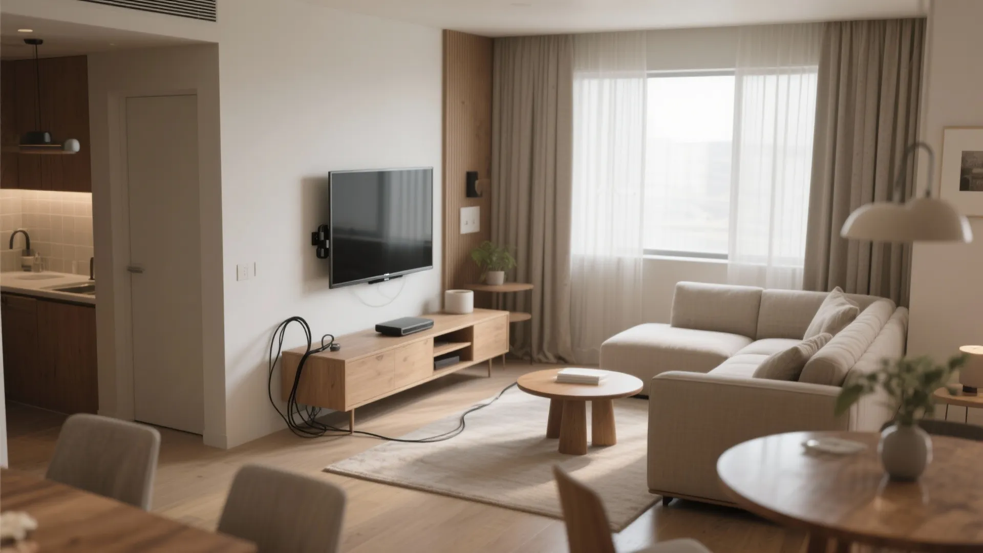 Corner Swivel TV for Multipurpose Zones