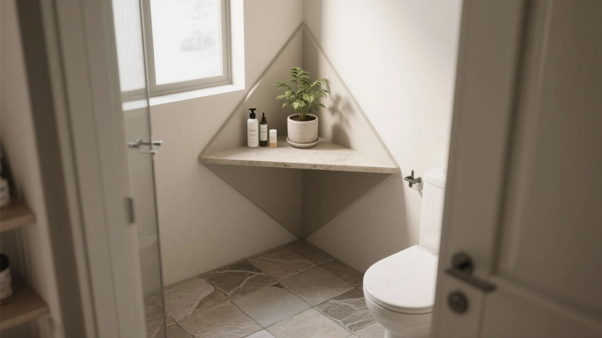 3. Corner table to use that awkward triangle