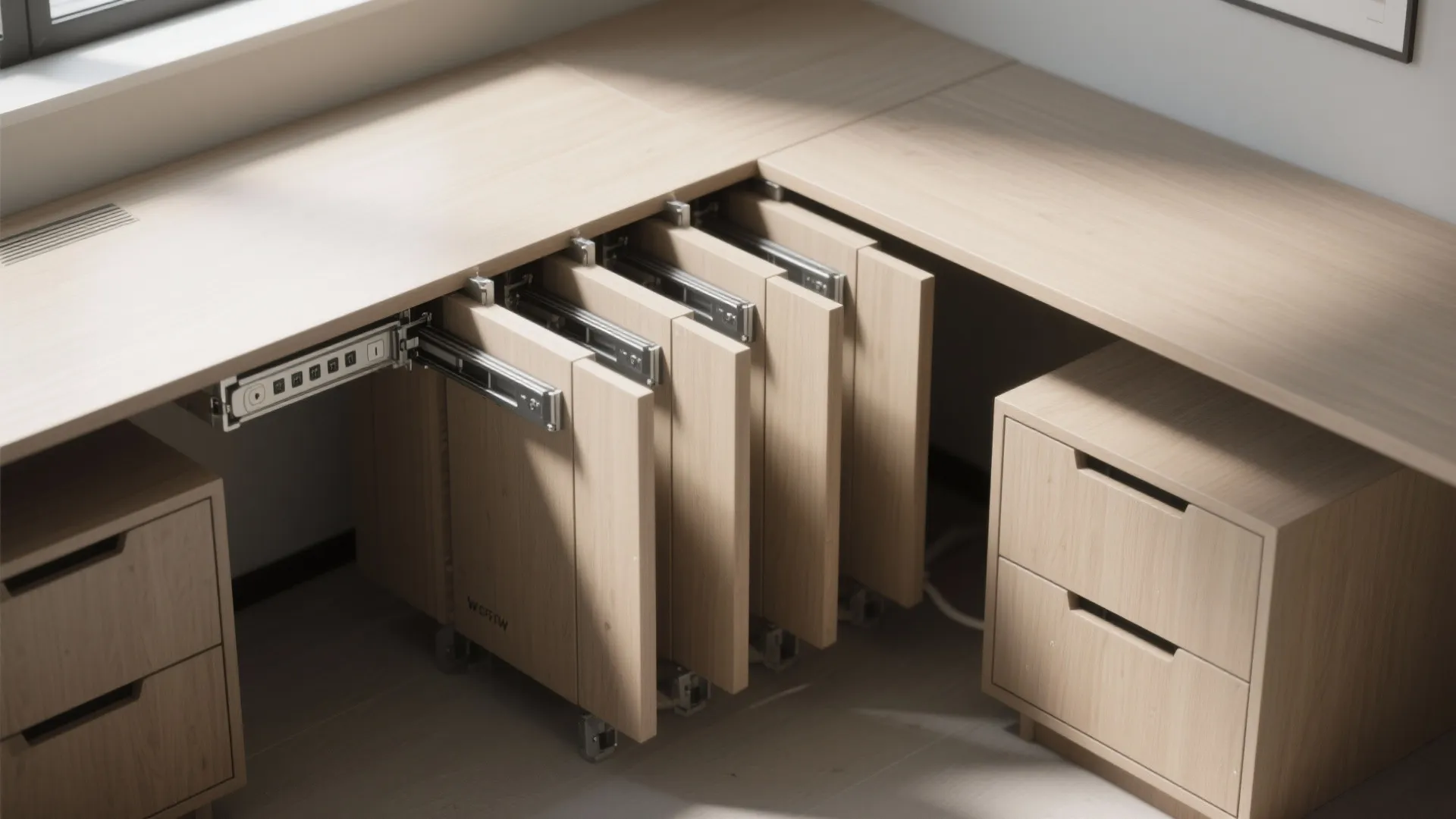 4. Corner telescoping desk that grows with needs