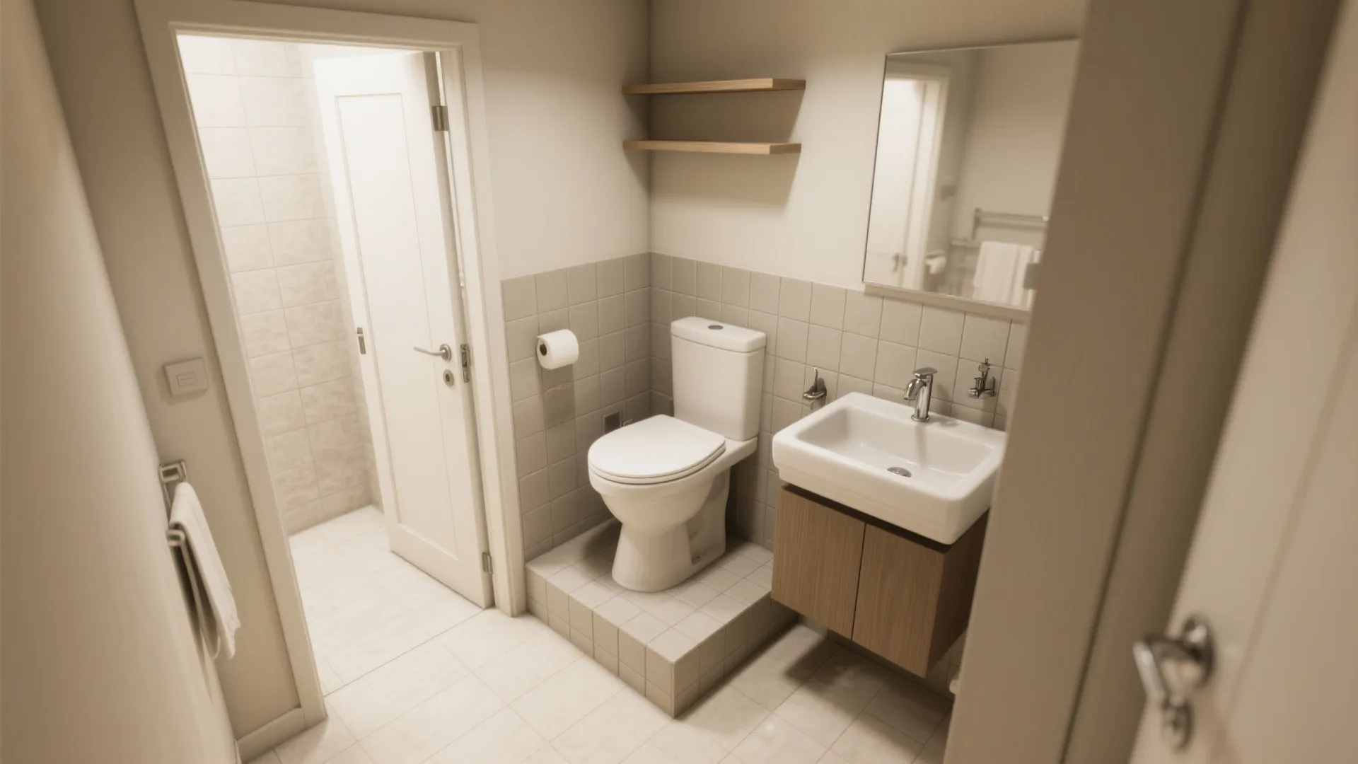 3. Try a corner or niche toilet when layout is tight