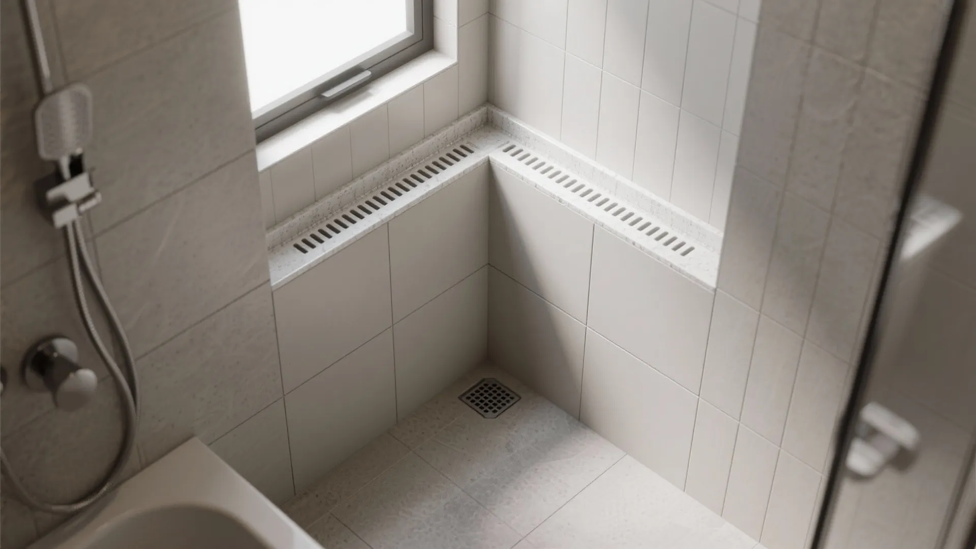 3. Use corner transition trims to avoid water traps