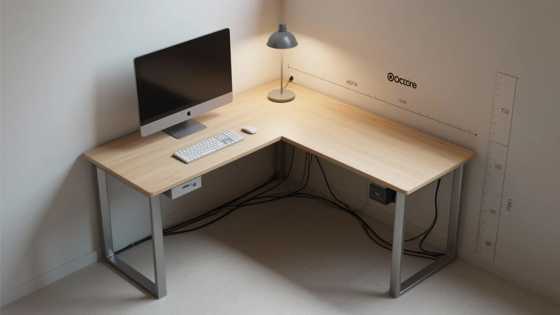Corner triangular desk