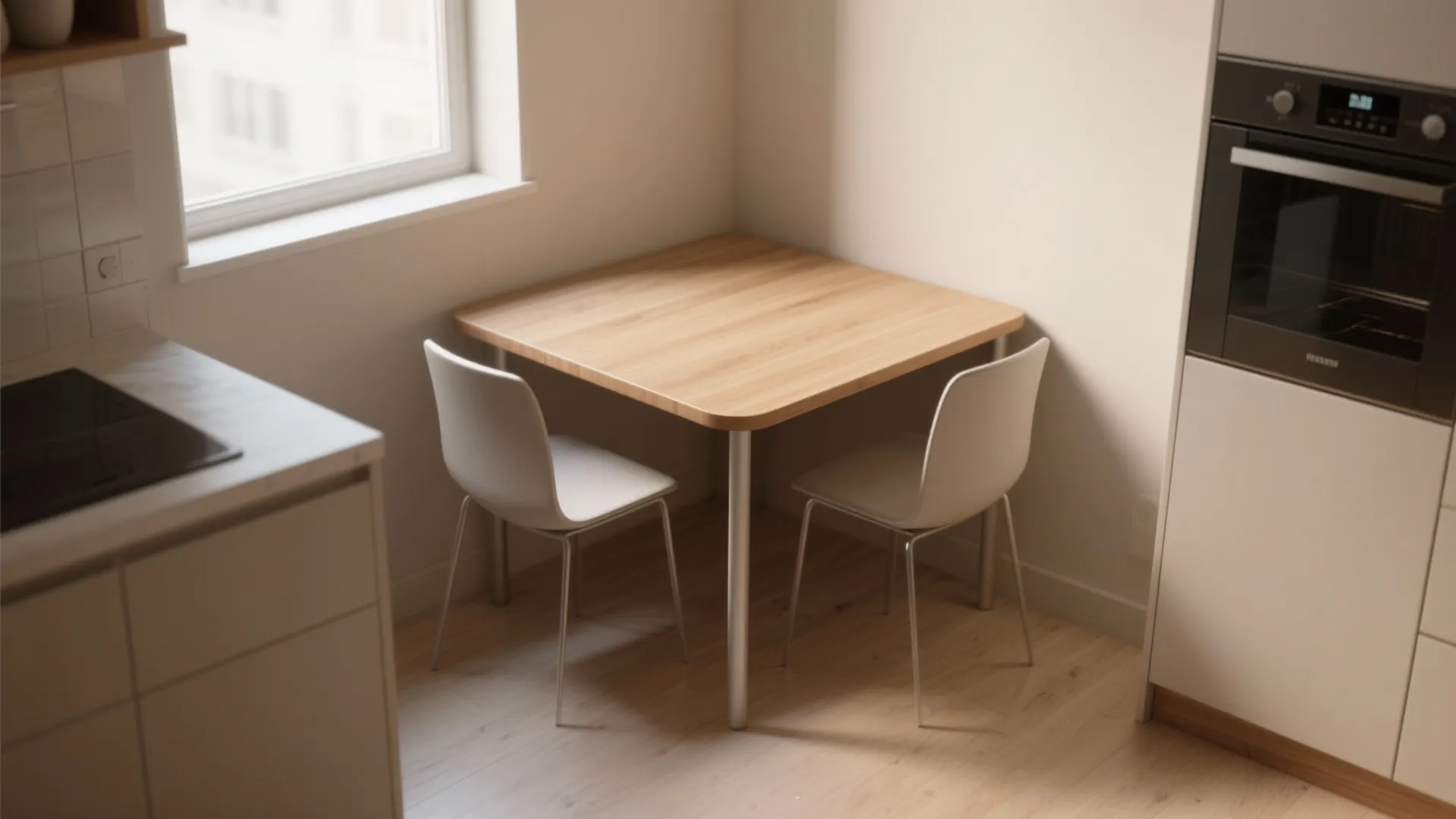 5. Corner or triangular table for efficient two-seaters