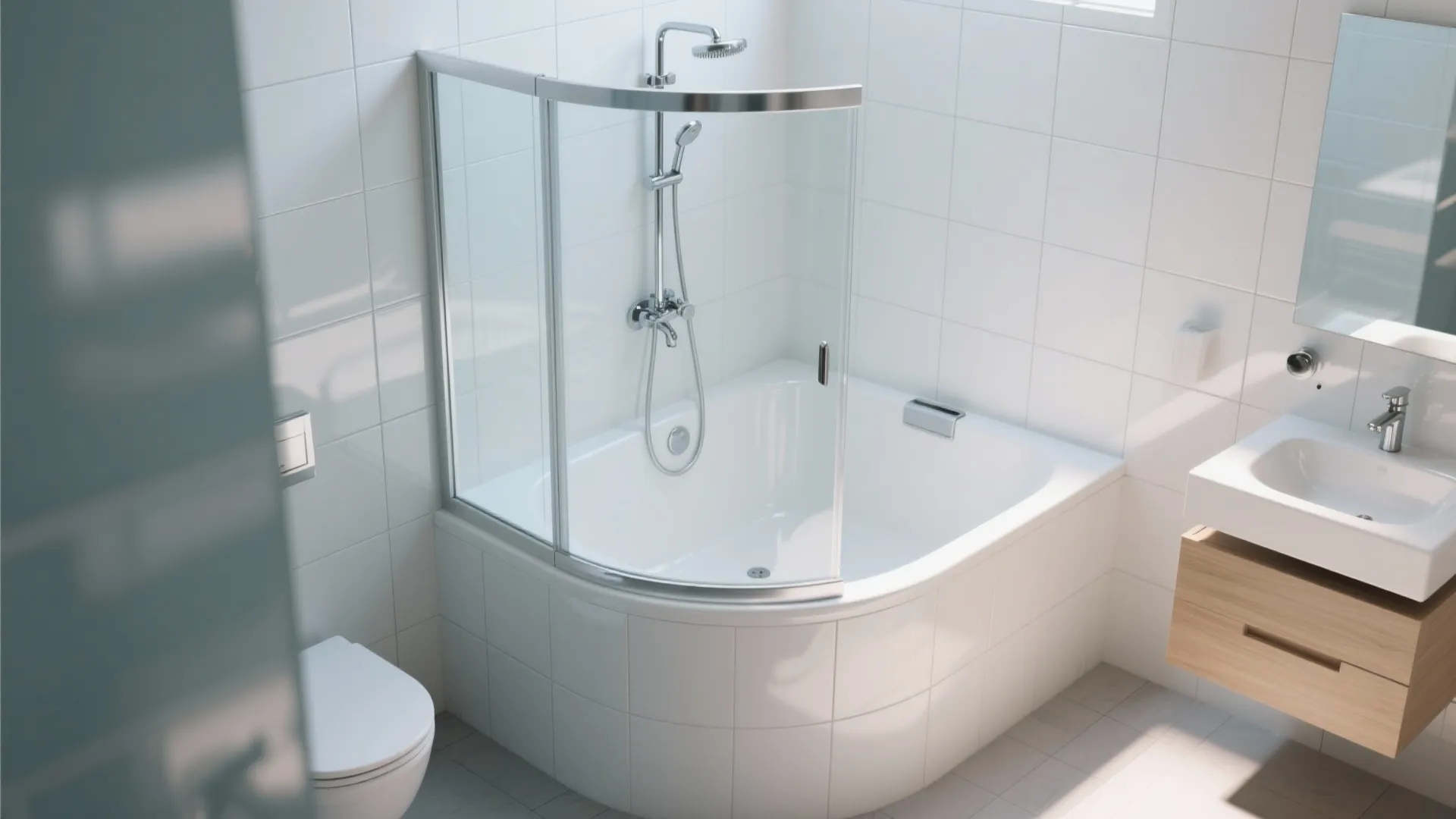 7. Corner Tub-Shower Combo