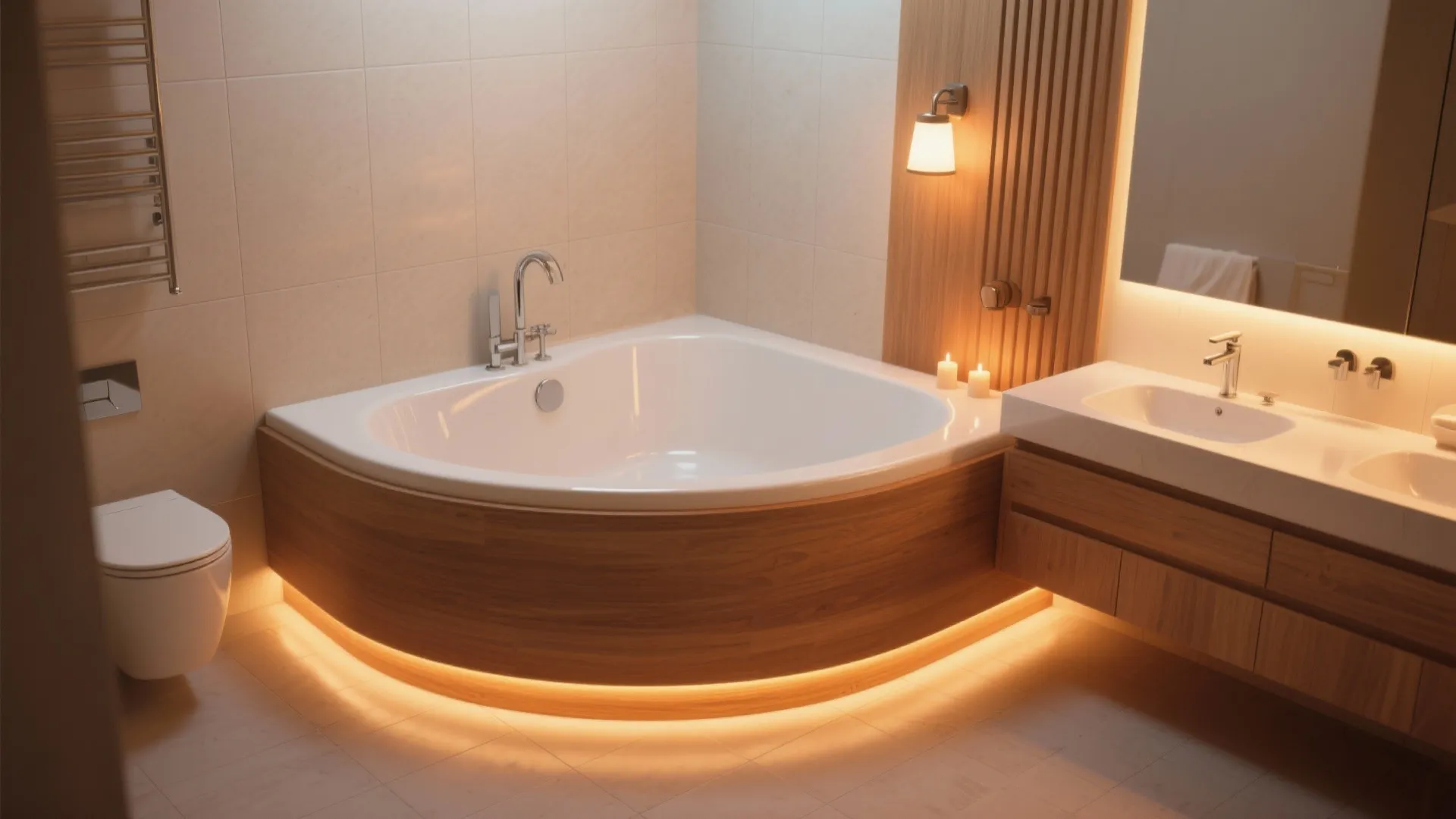 Corner Jacuzzi with Integrated Mood Lighting
