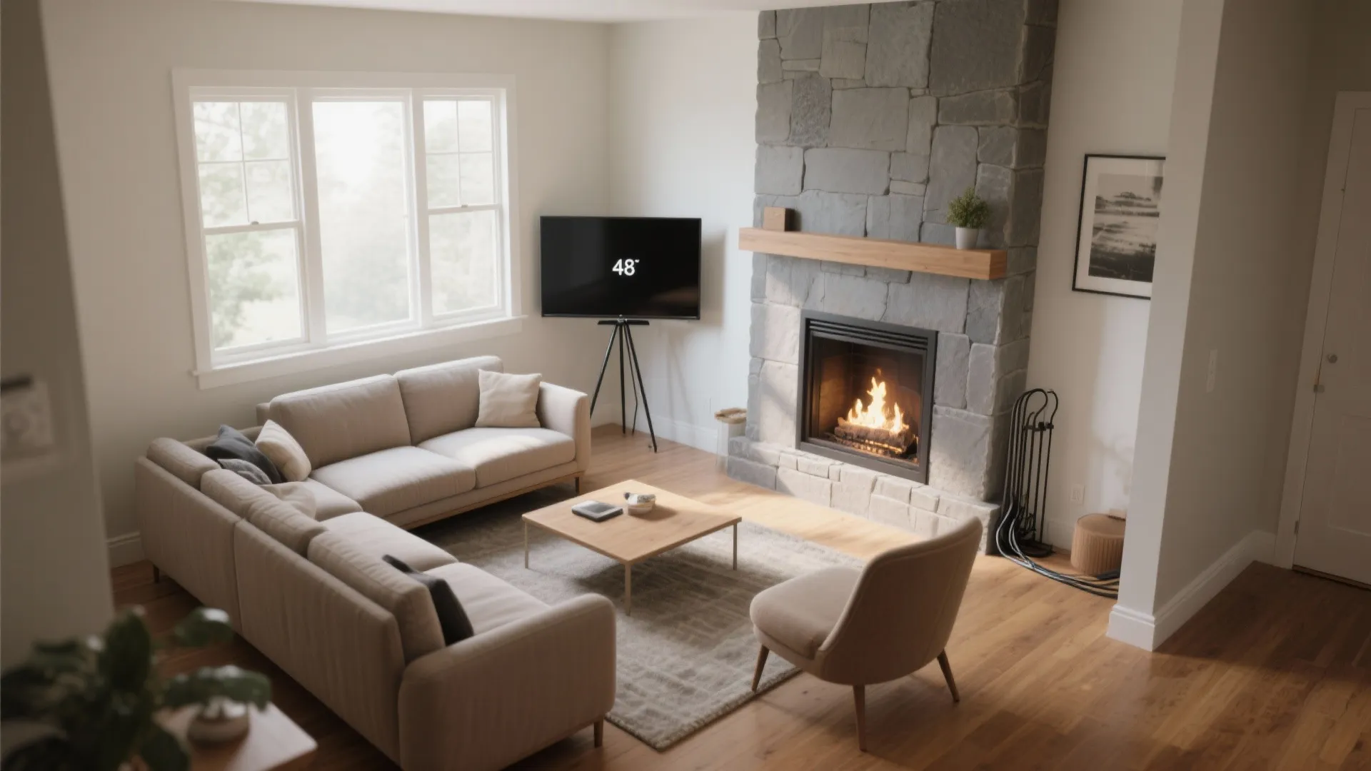 3) Corner Command: Fireplace Straight Ahead, TV in the Corner