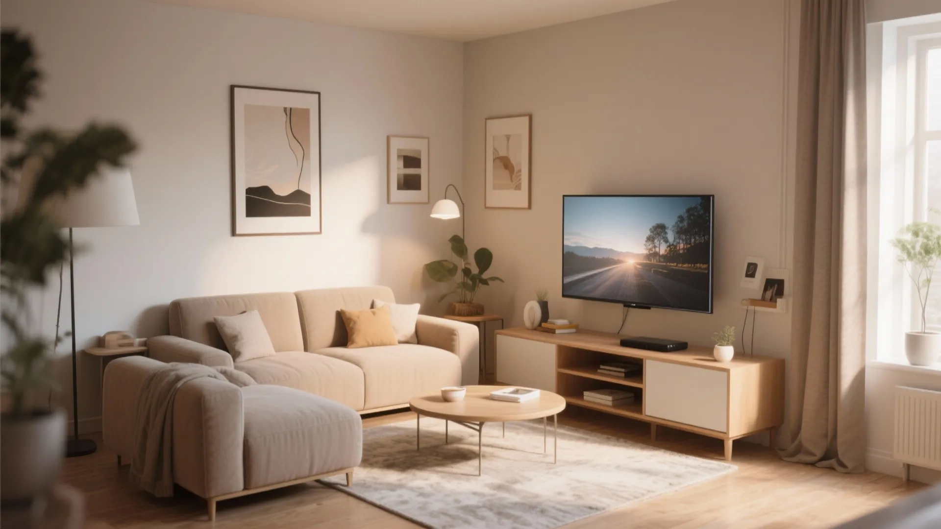 Corner TV & Conversation Area