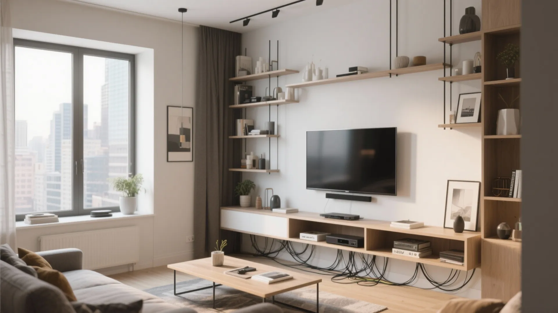 Corner TV Stand with Shelving