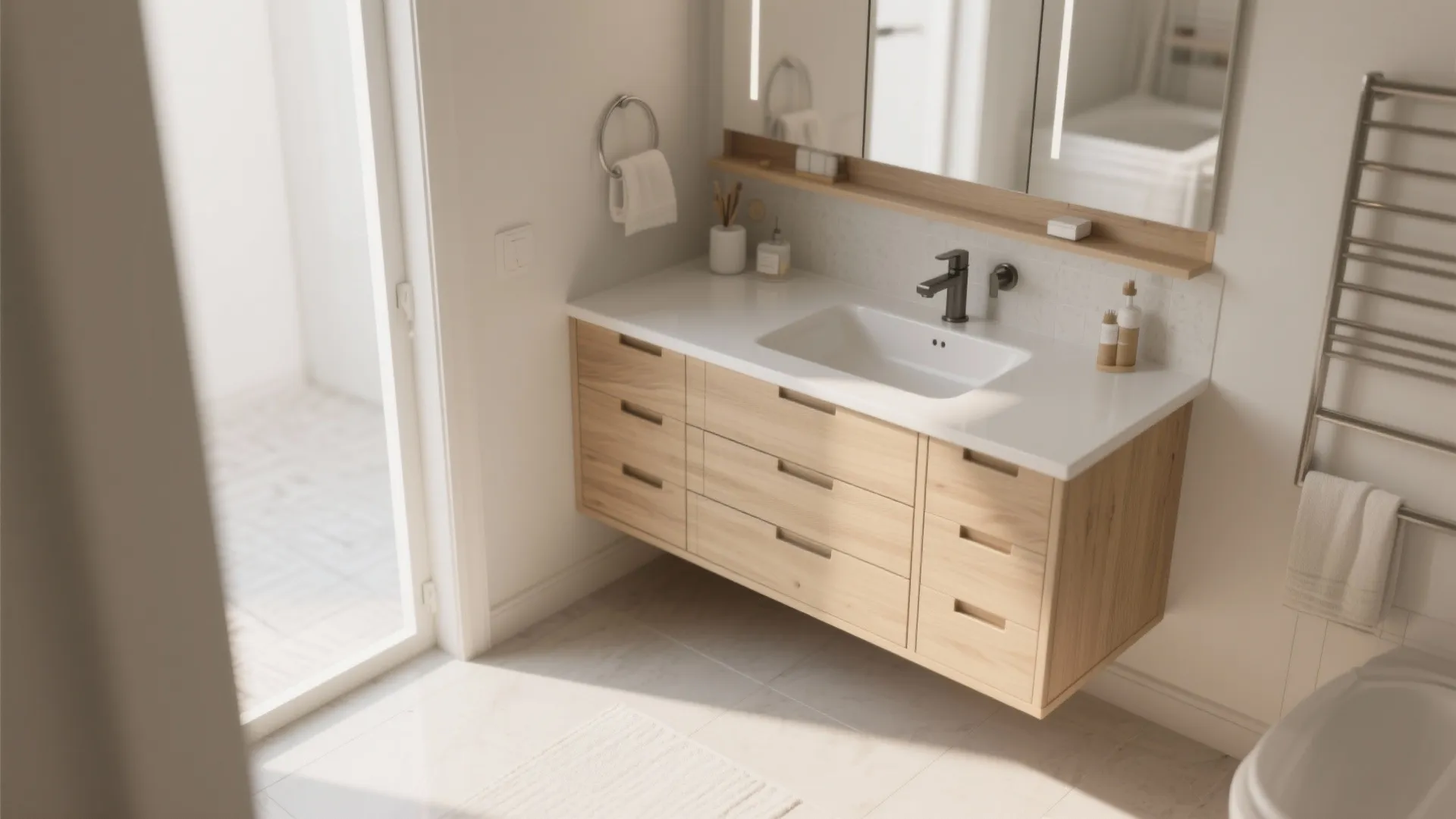 2. Opt for a Corner Vanity