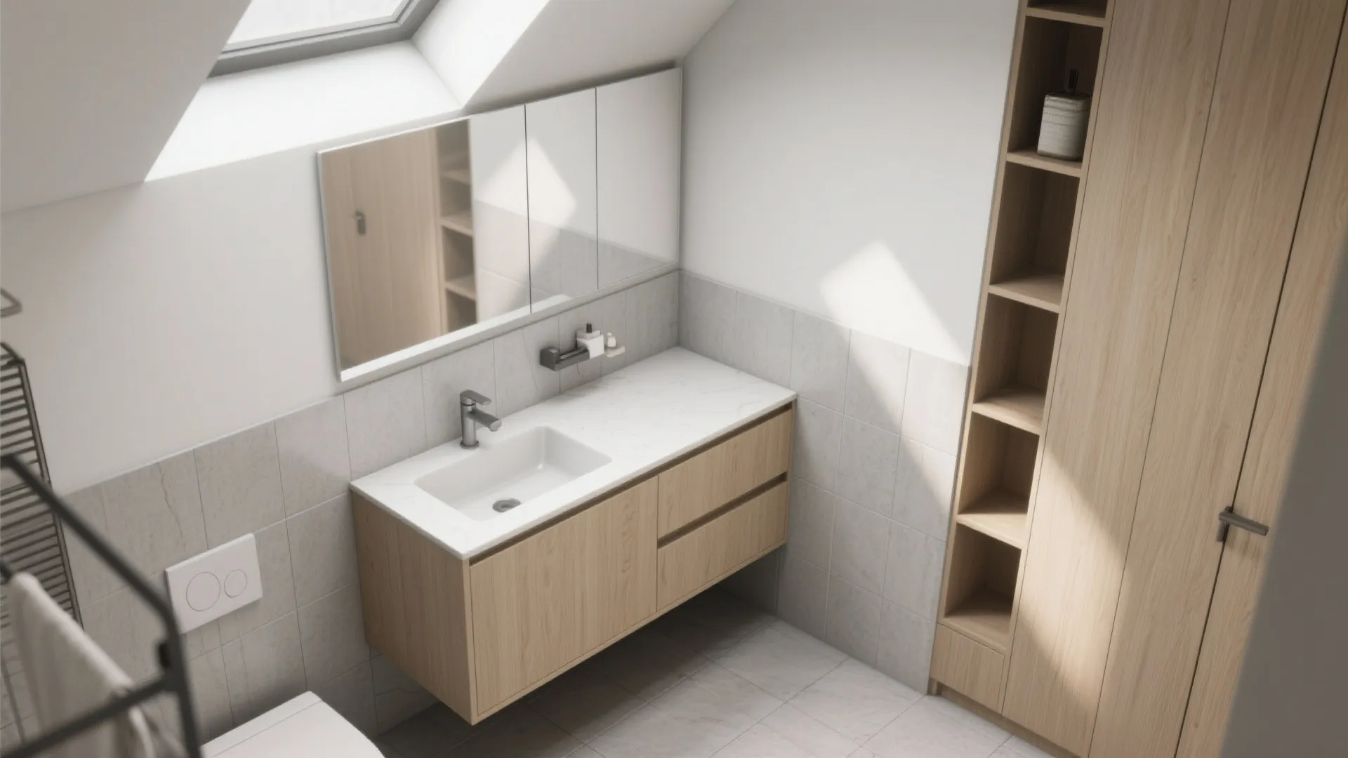 Corner vanities that reclaim dead space