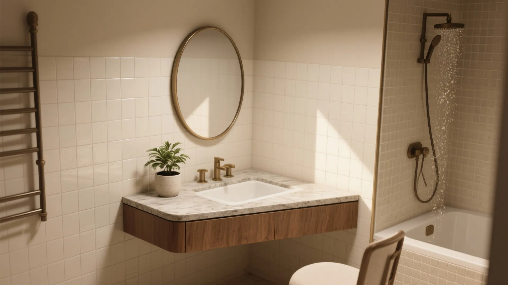 Corner Triangle Vanity Table