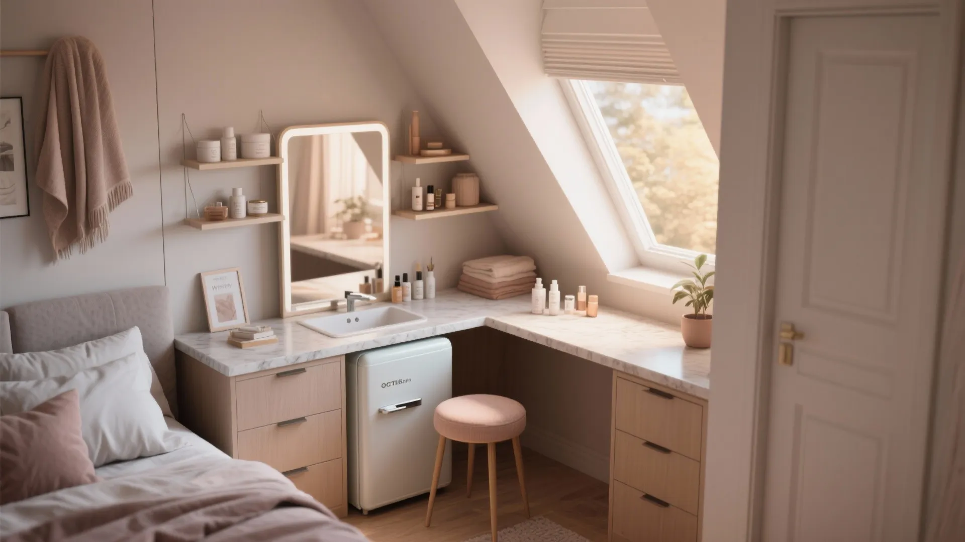 2. Corner vanity nook