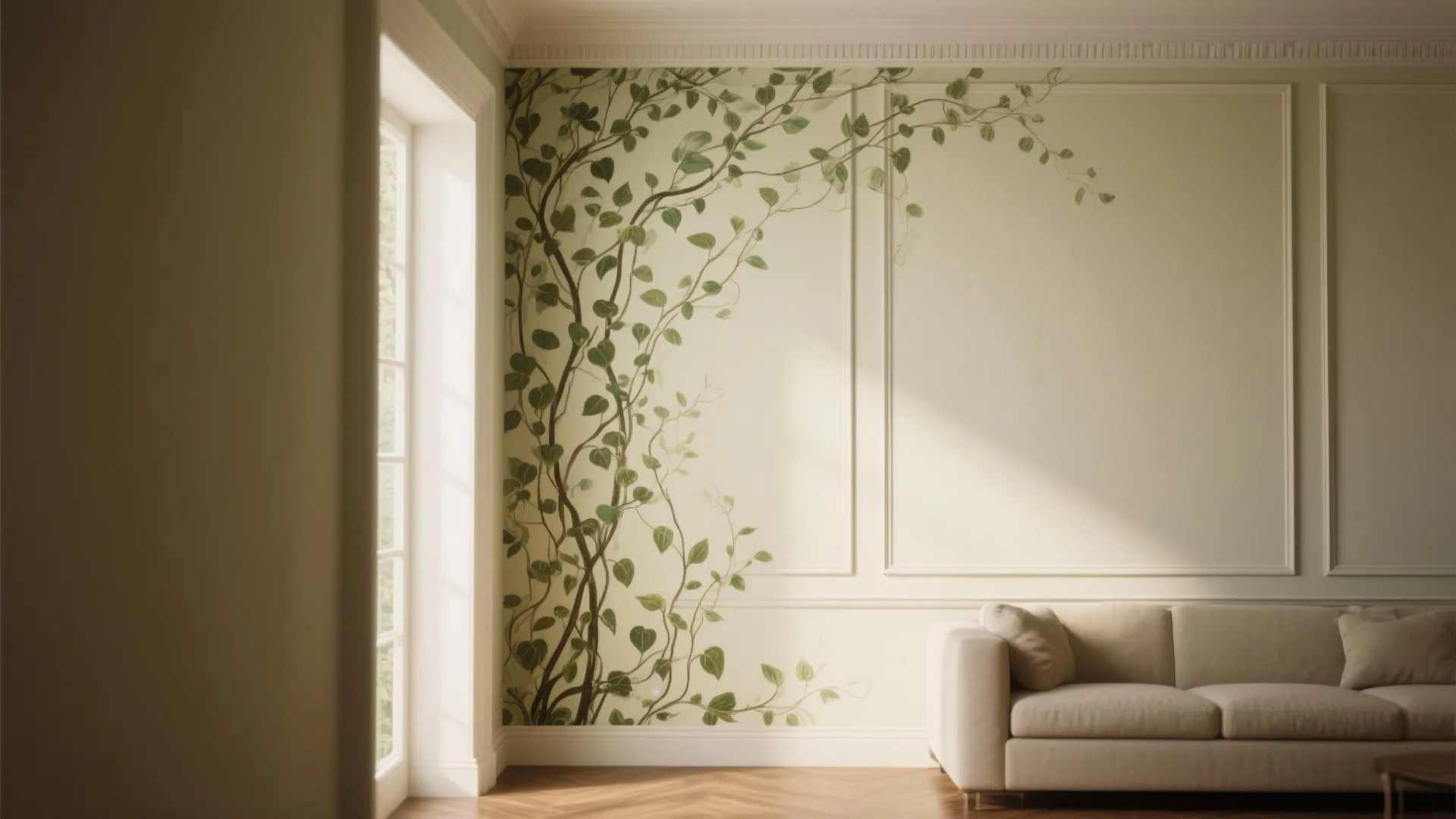 5. Corner-to-Ceiling Vine or Mural Border