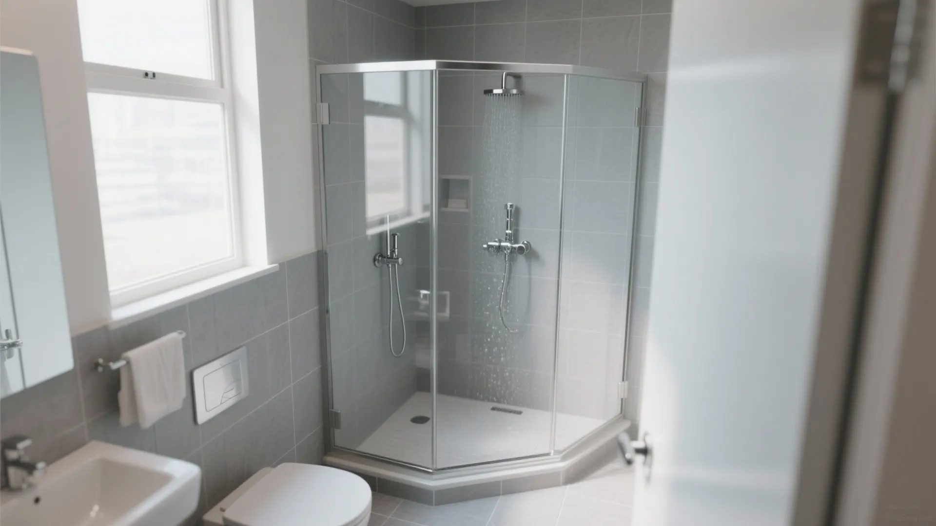 2. Corner Walk-In Shower