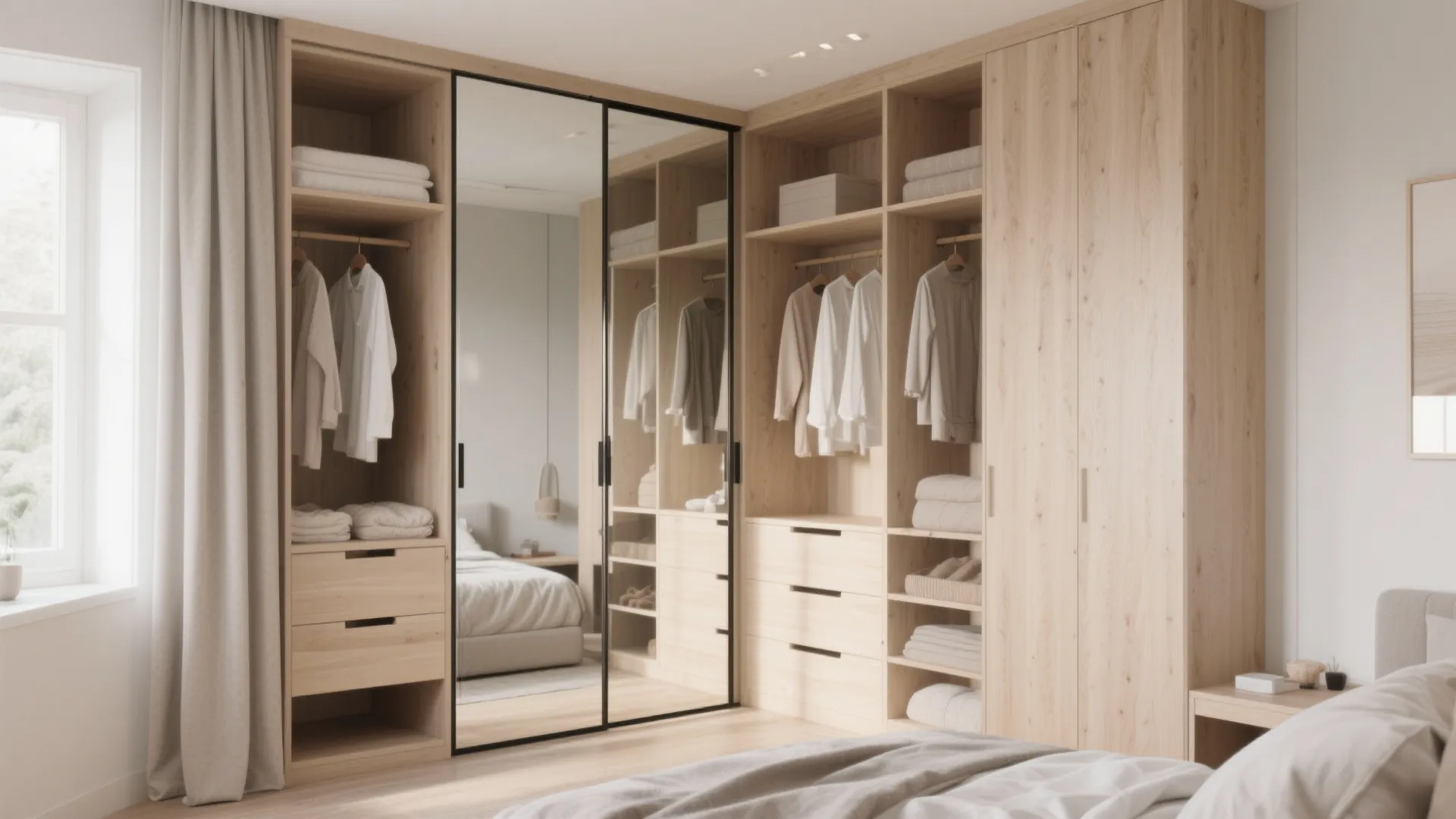 Corner walk-in layout