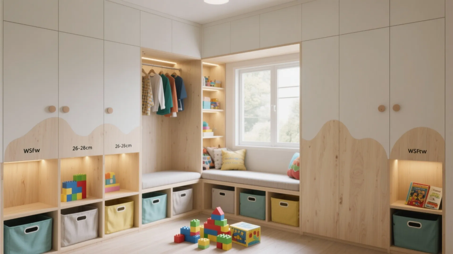 L-shaped corner wardrobe with a play nook