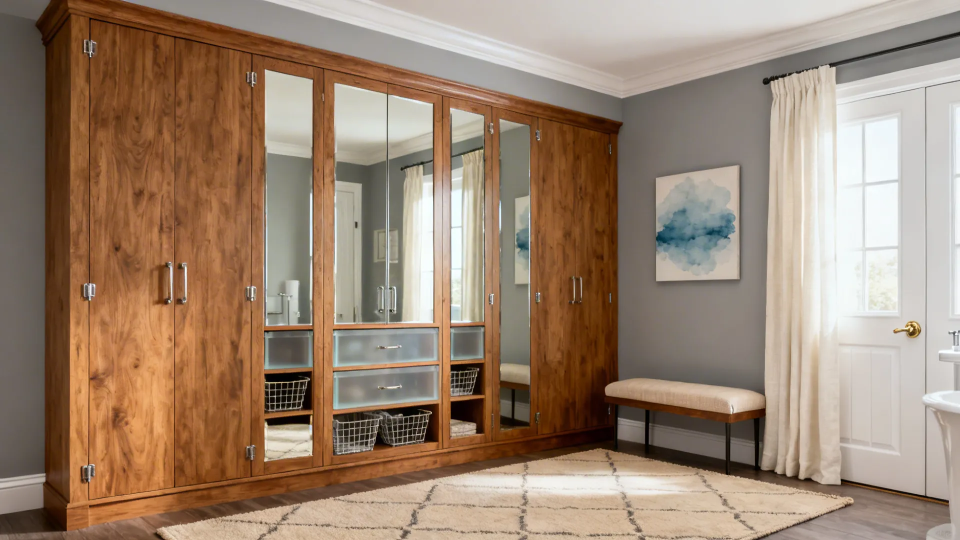 Idea 5: Corner Wardrobe + Mirror Strategy