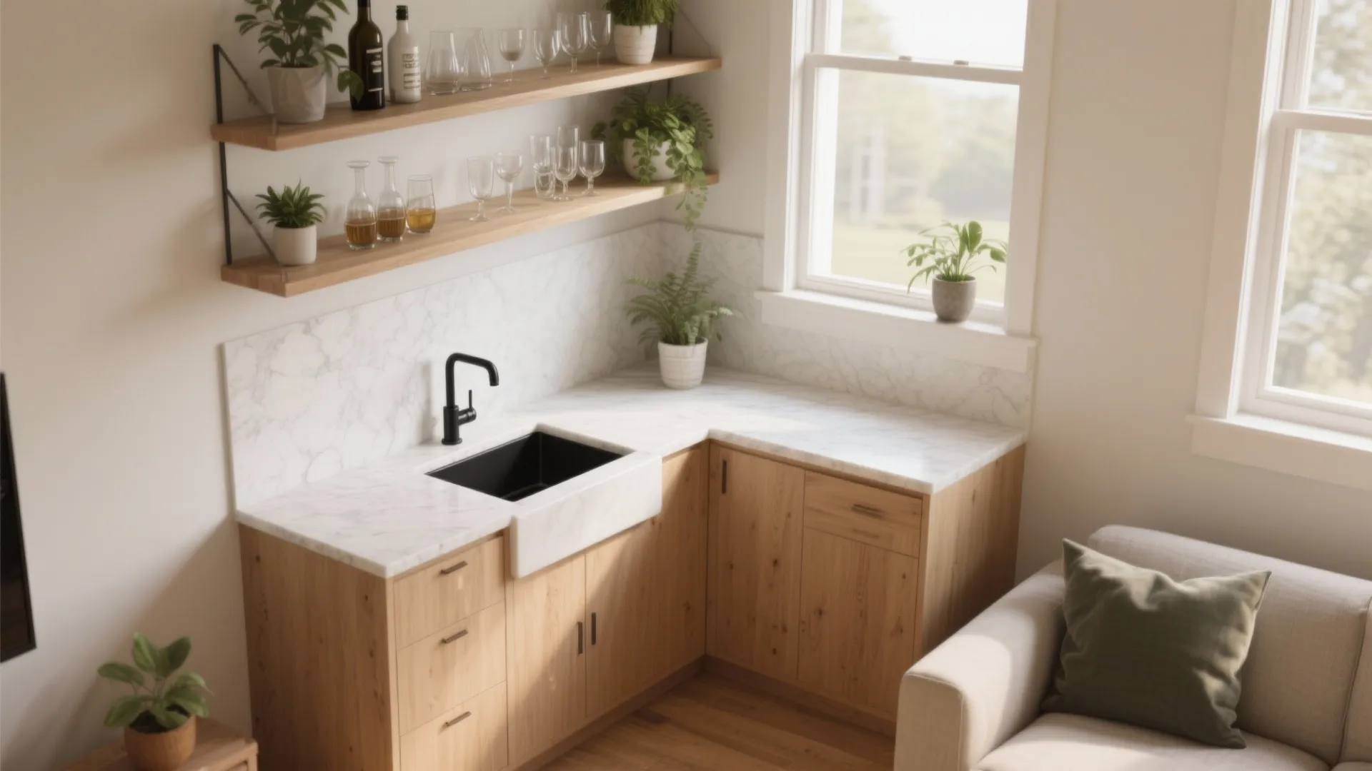 2. Corner Wet Bar Nook