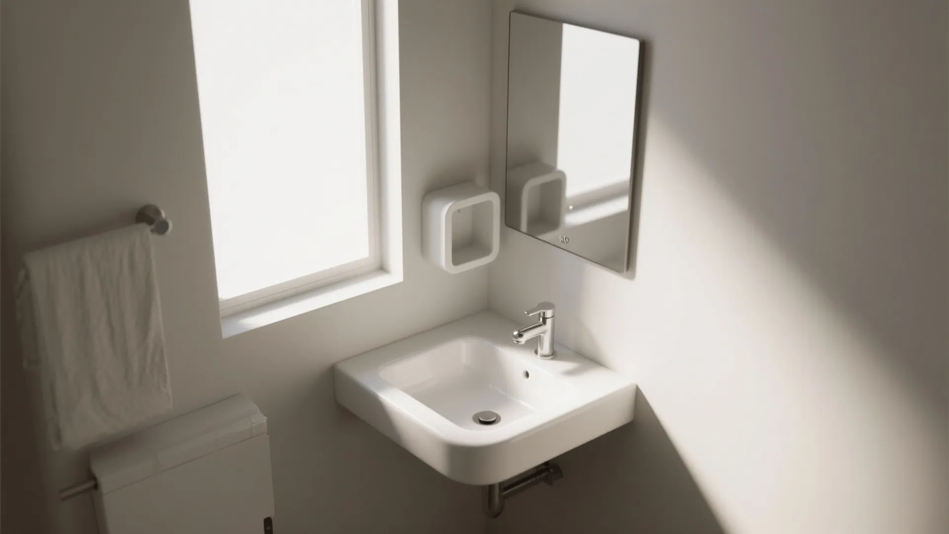 5. Corner white sink to reclaim awkward space
