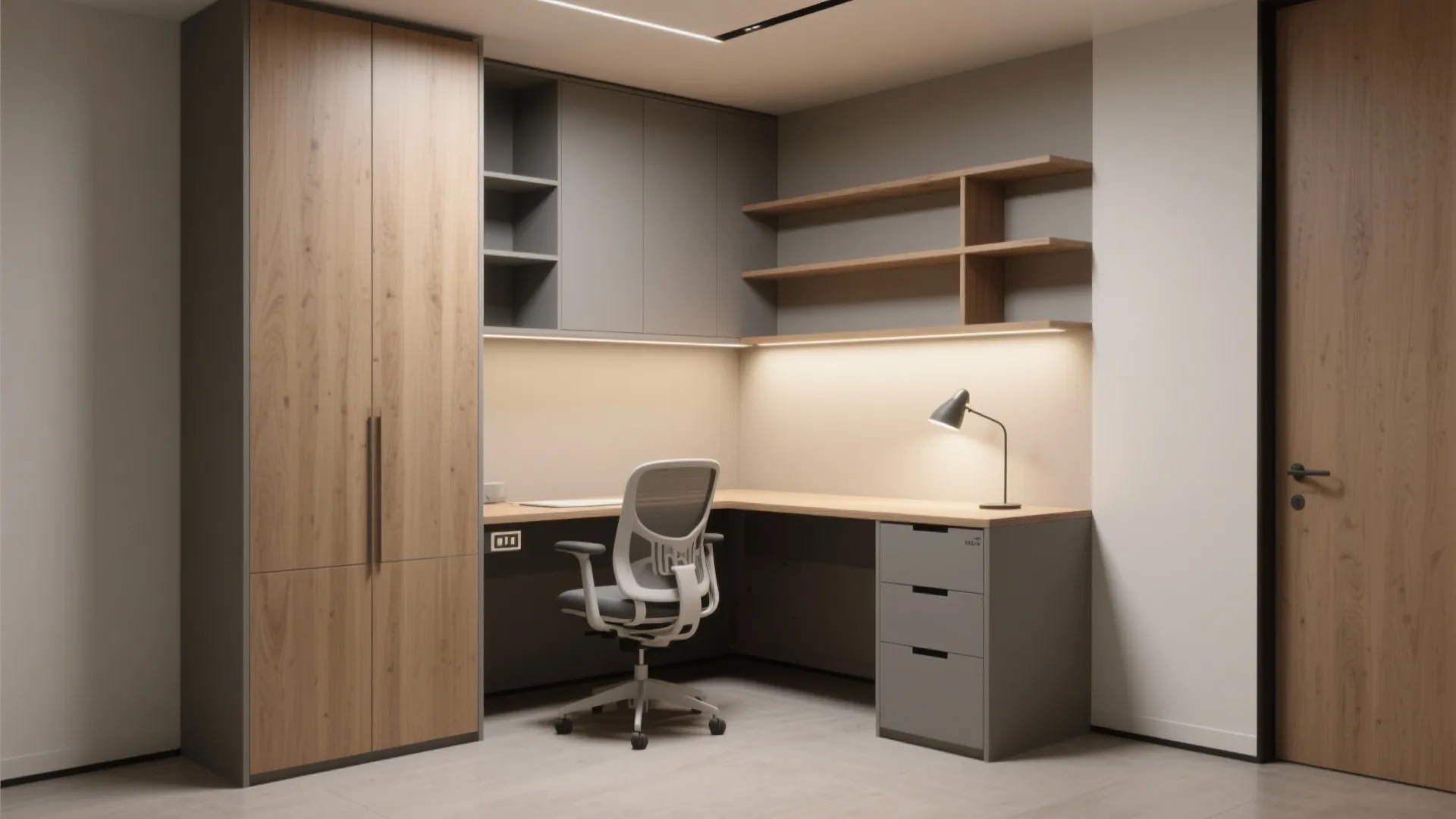 4. Corner workstation + vertical storage