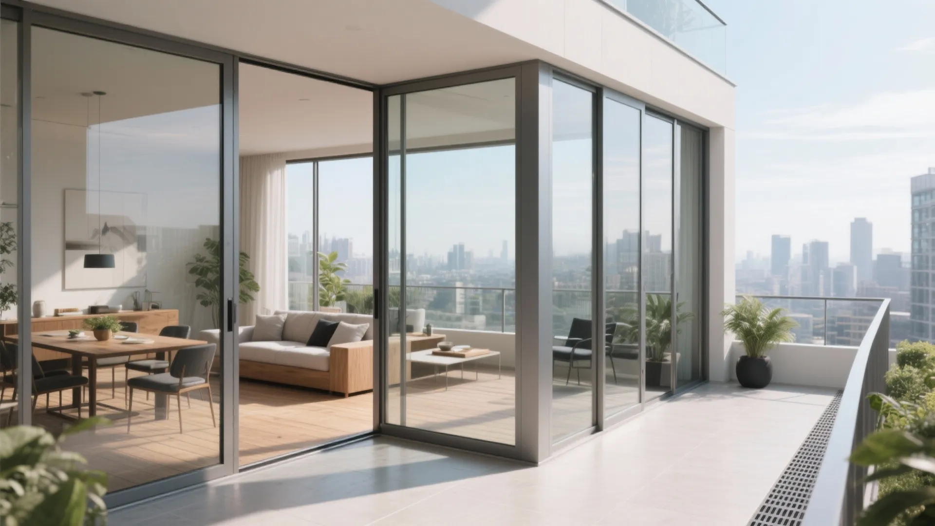 Corner Wraparound Balconies Opening Up Living Rooms