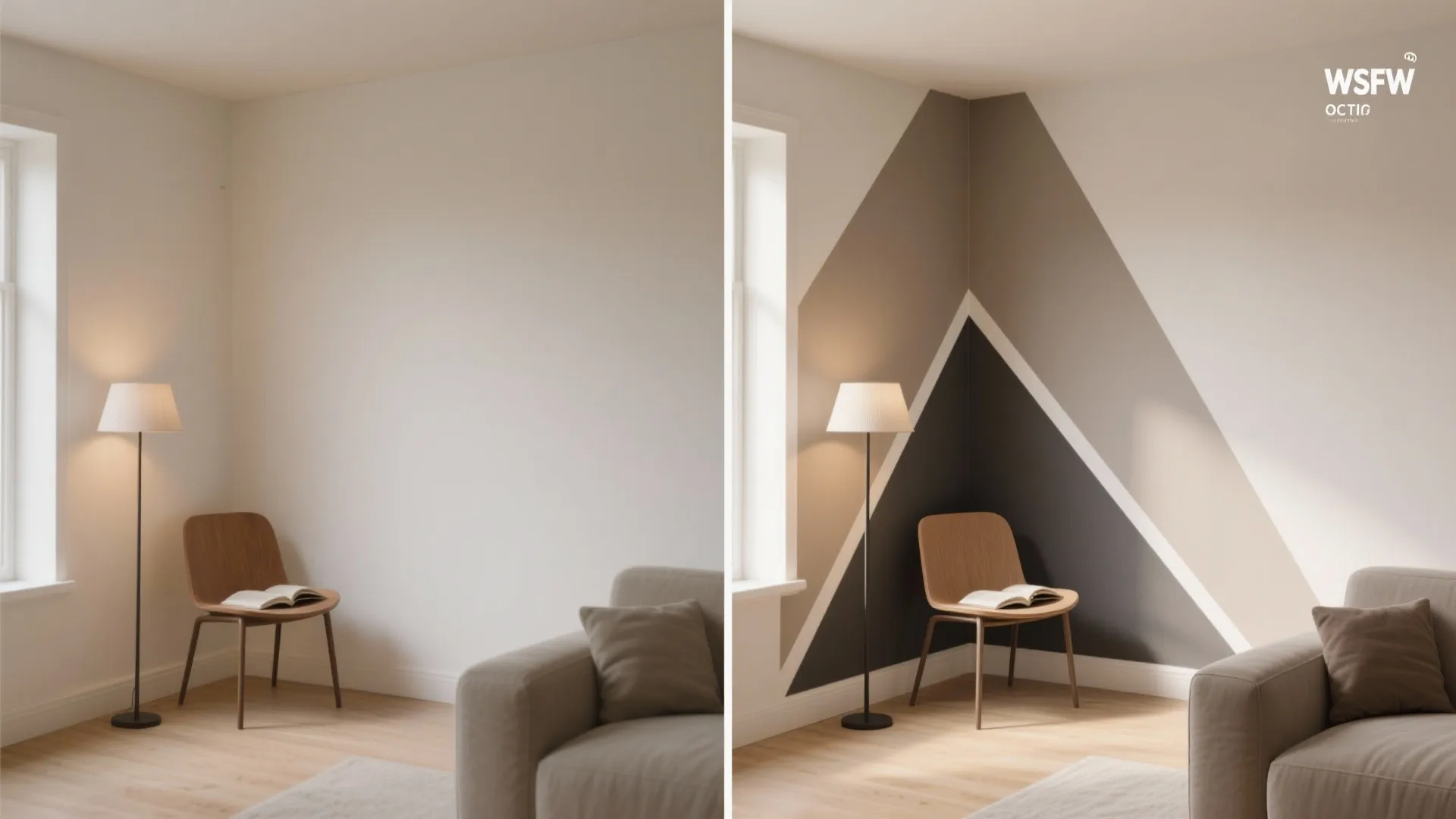 Corner-Wrapping Graphic to Open Up Space