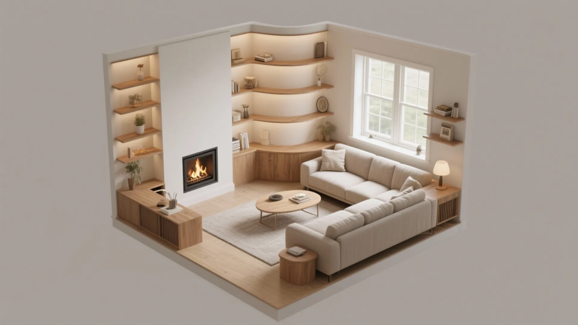 4) Corner Wrap Shelving to Use Dead Zones