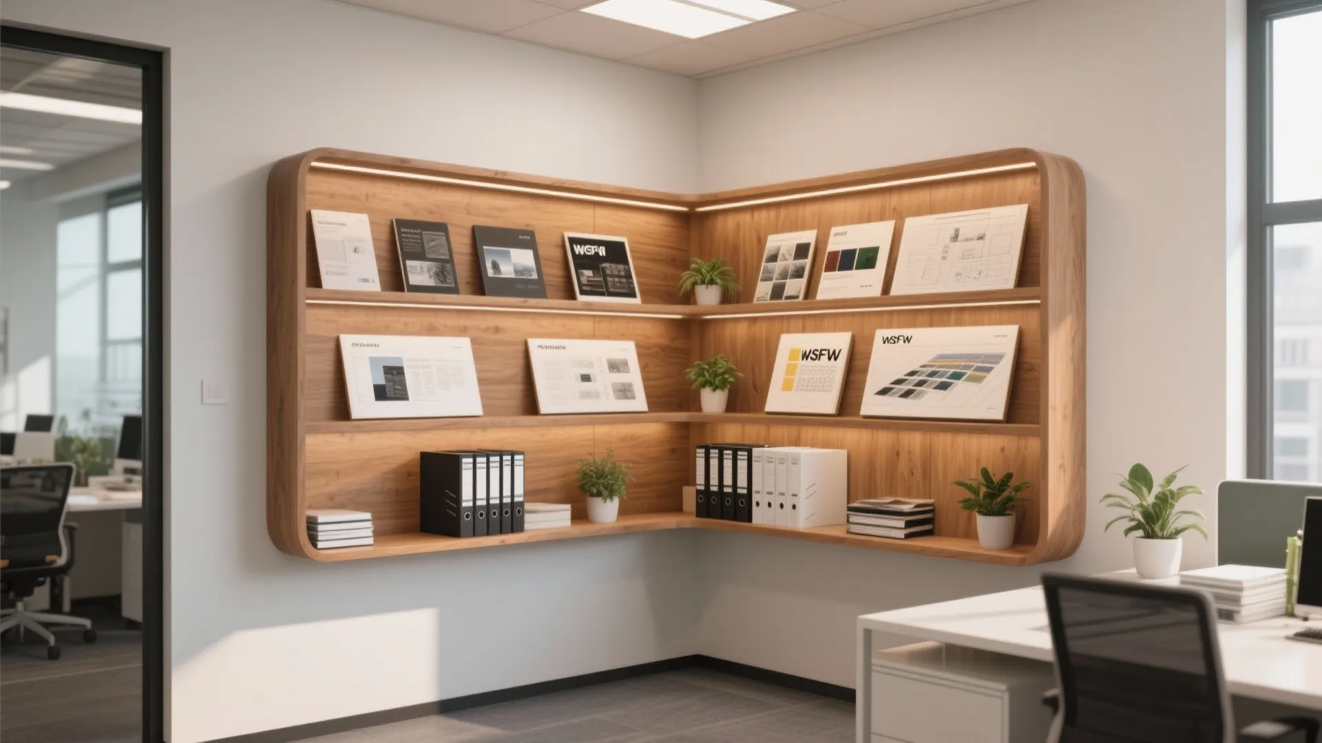 3. Corner Wrap Shelving