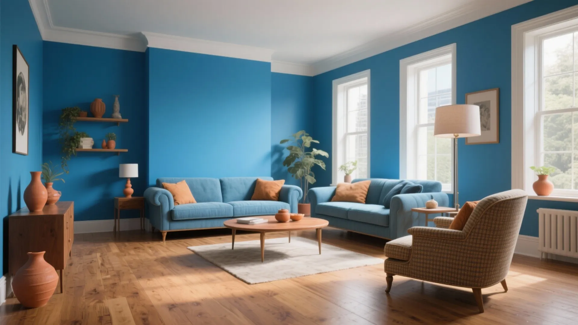 5. Cornflower Blue with Warm Accents