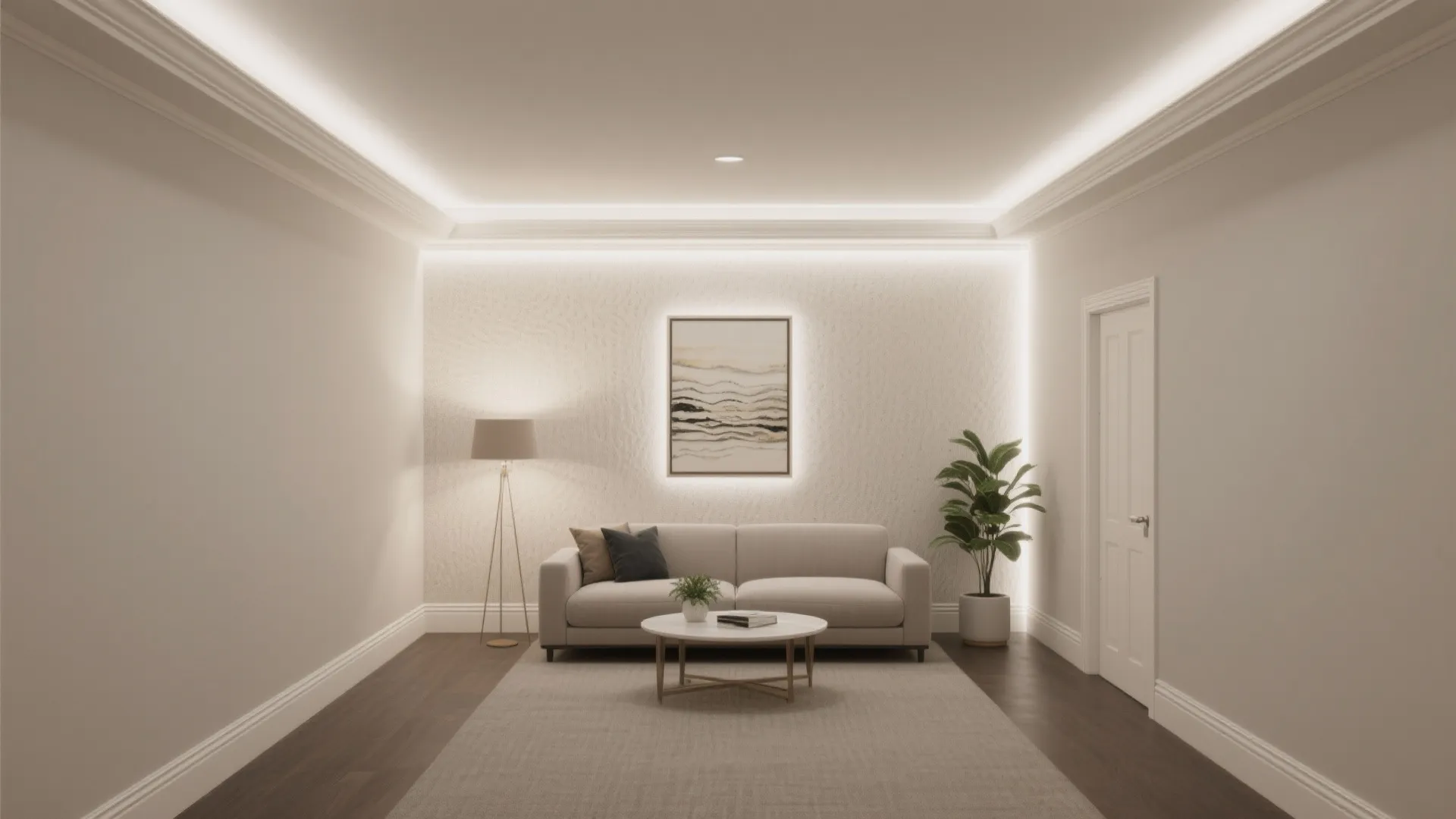 Clean Cornice With Accent Wall Wash