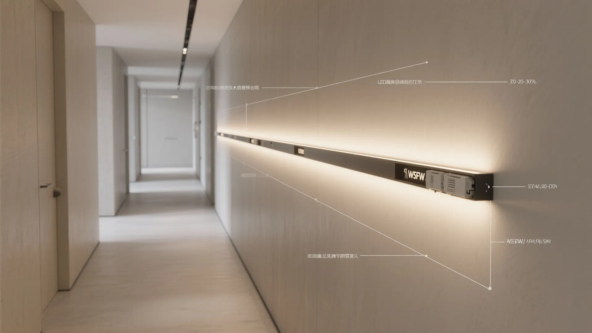 1) Minimalist recessed wall wash for corridor calm